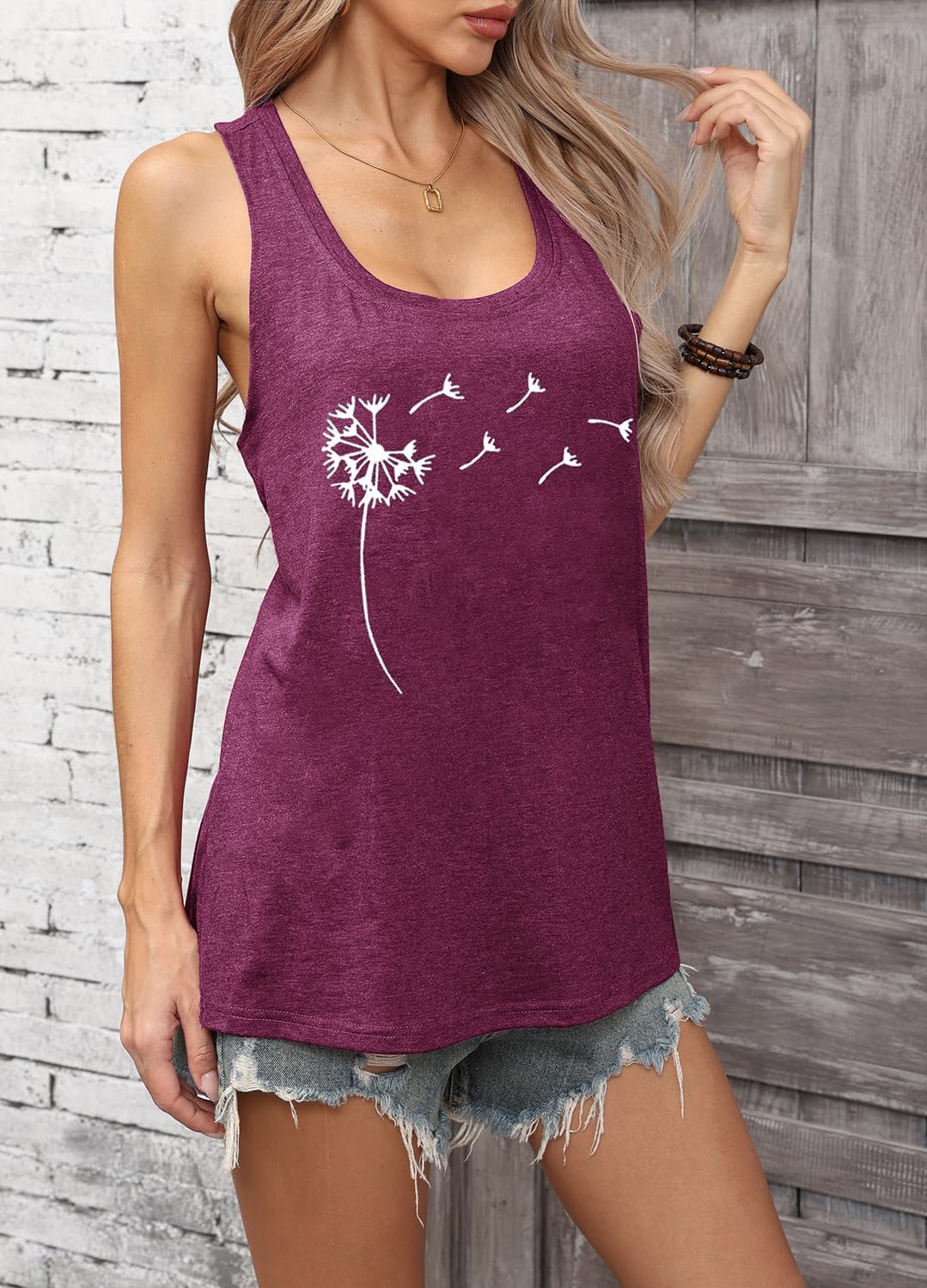 YEXIPO Womens Graphic Tank Tops Racerback Summer Tops Casual Loose Workout Tanks Beach Vacation Sleeveless Shirt Tank Top - Image 3