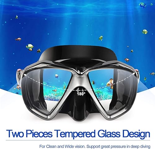 Miniatura 2 de Máscara de buceo panorámica HD para natación, gafas de buceo antivaho, máscara de buceo de vidrio templado, gafas de natación para adultos y jóvenes