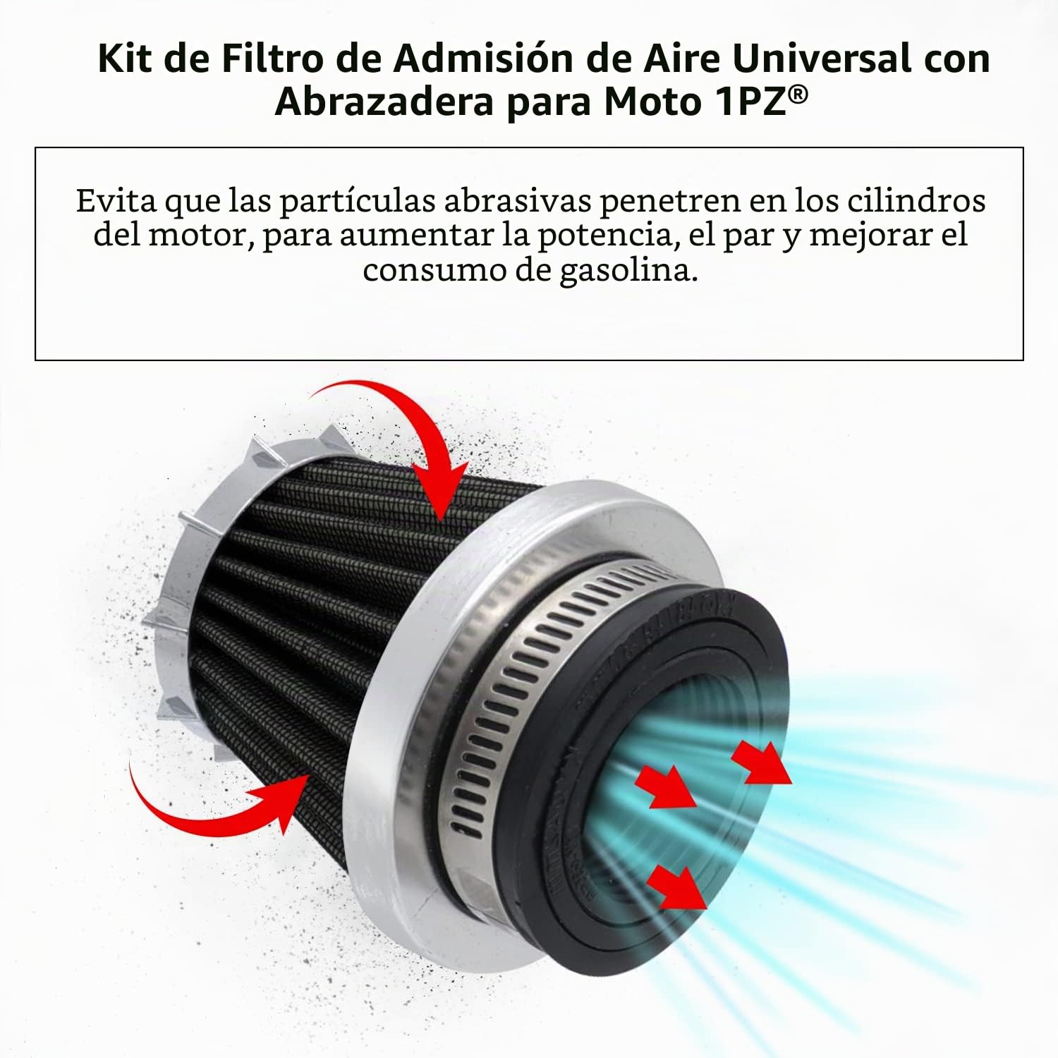 1PZ ES2-A3U 2 Filtros de aire Universal Moto 35 42 48 49 50mm Reemplazo para CB250 CB650 50cc 90cc 110cc 125cc 140cc 200cc 250cc DT250 SSR ATV Scooter Quad Go Kart Pit Dirt Bike