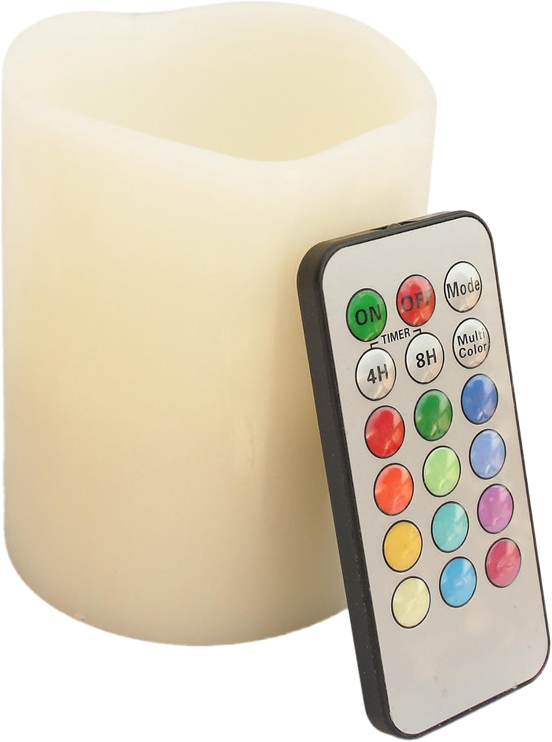 Candle Choice CAC70RW314M Round Melted Edge Remote Controlled Multi Color Changing