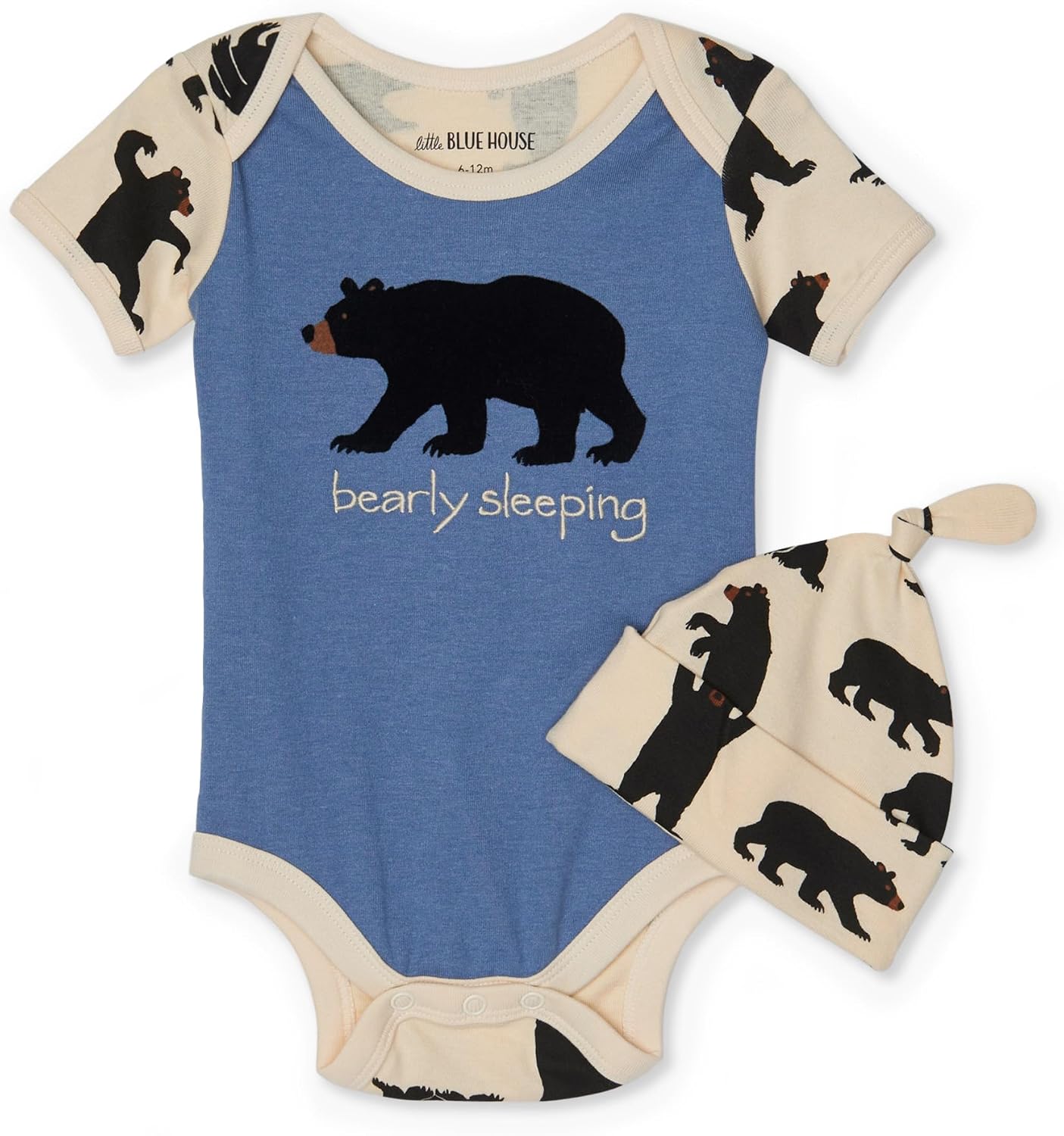 Little Blue House Baby Bodysuit with Hat