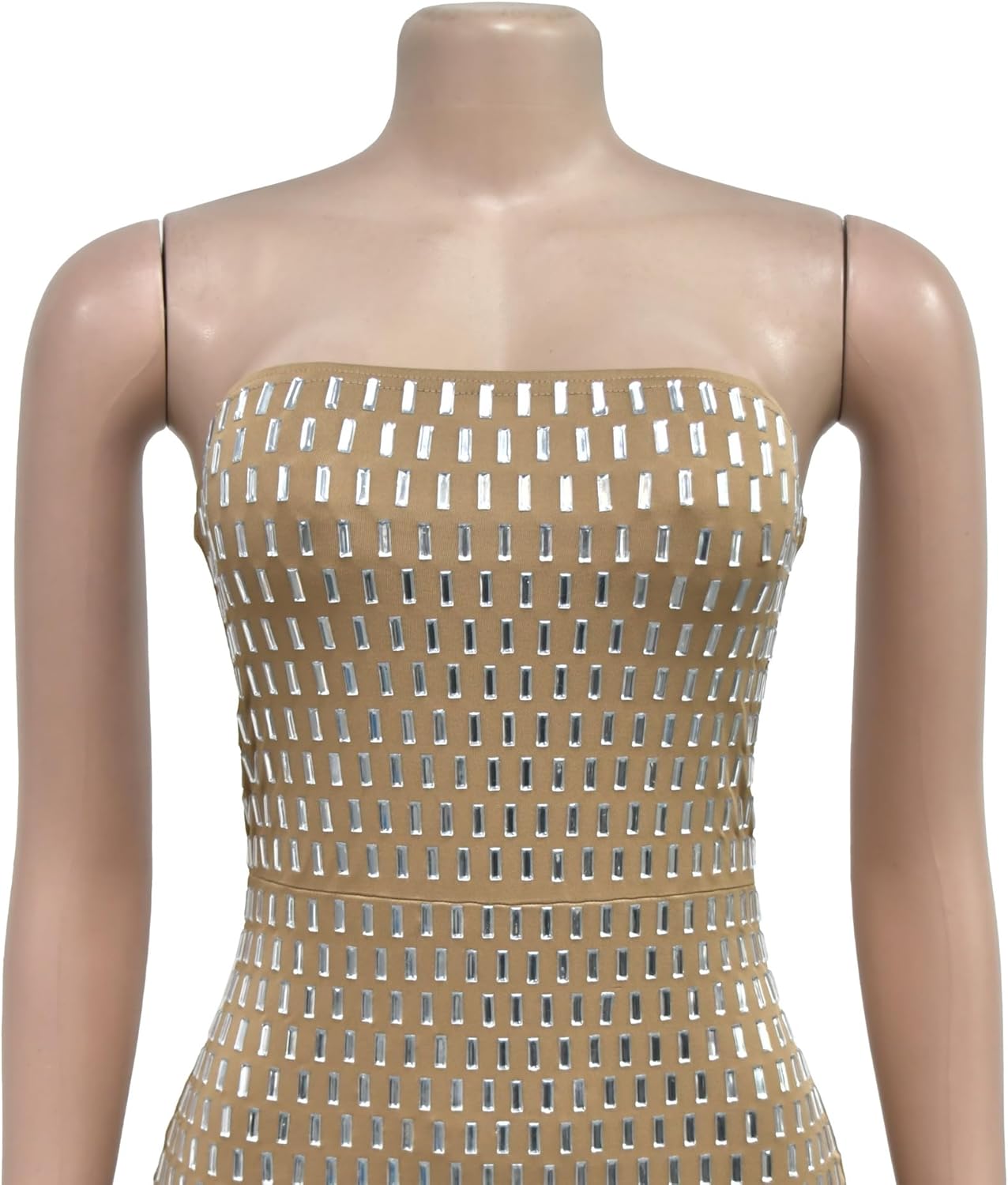 Maxi Formal Dresses for Women Wedding Guest Sexy Strapless Sparkly Rhinestone Long Bodycon Vestidos - Image 4