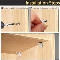 Vista 4 de Clavijas de soporte de estante de 1/4 pulgada, clavijas de soporte para estantes de gabinete, clavijas de soporte de estante con orificio, clavijas