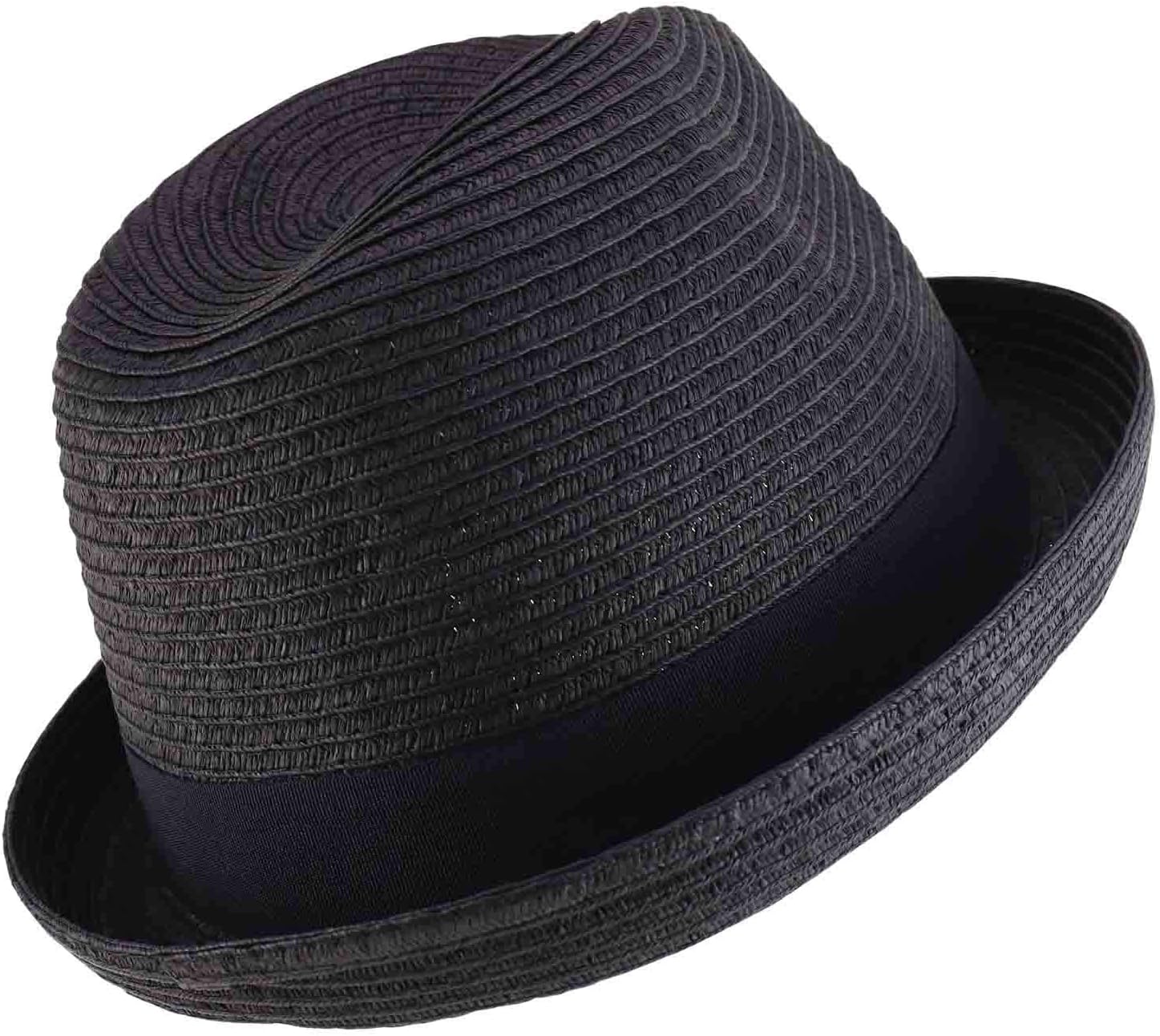 Trendy Apparel Shop Men's Toyo Paper Braid Upturn Brim Summer Fedora Hat