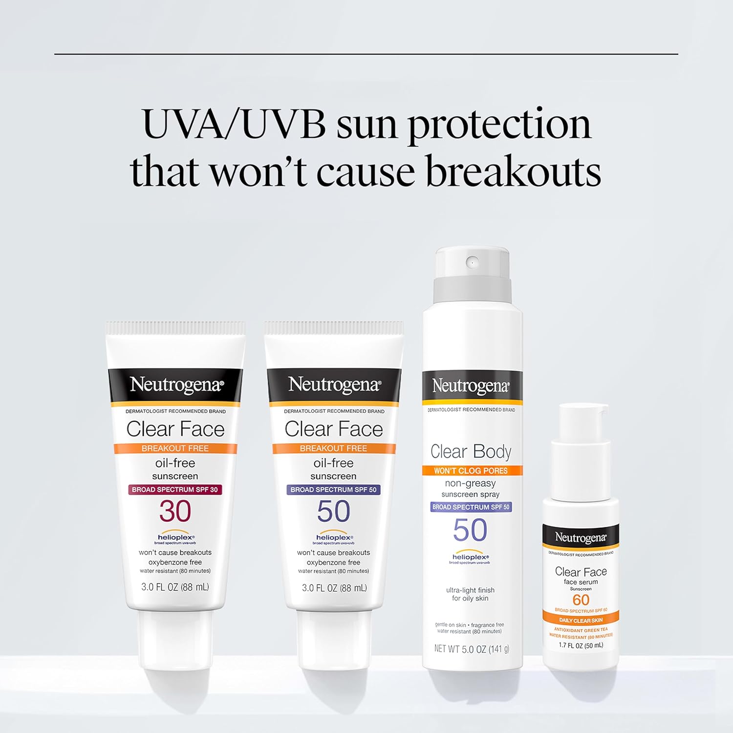 Neutrogena Clear Face Sunscreen Lotion SPF 50 for Acne-Prone Skin Broad Spectrum UVA UVB Protection Oil-Free No-Fragrance No-Oxybenzone Water-Resistant Daily Face Moisturizer, 3 fl oz view 6