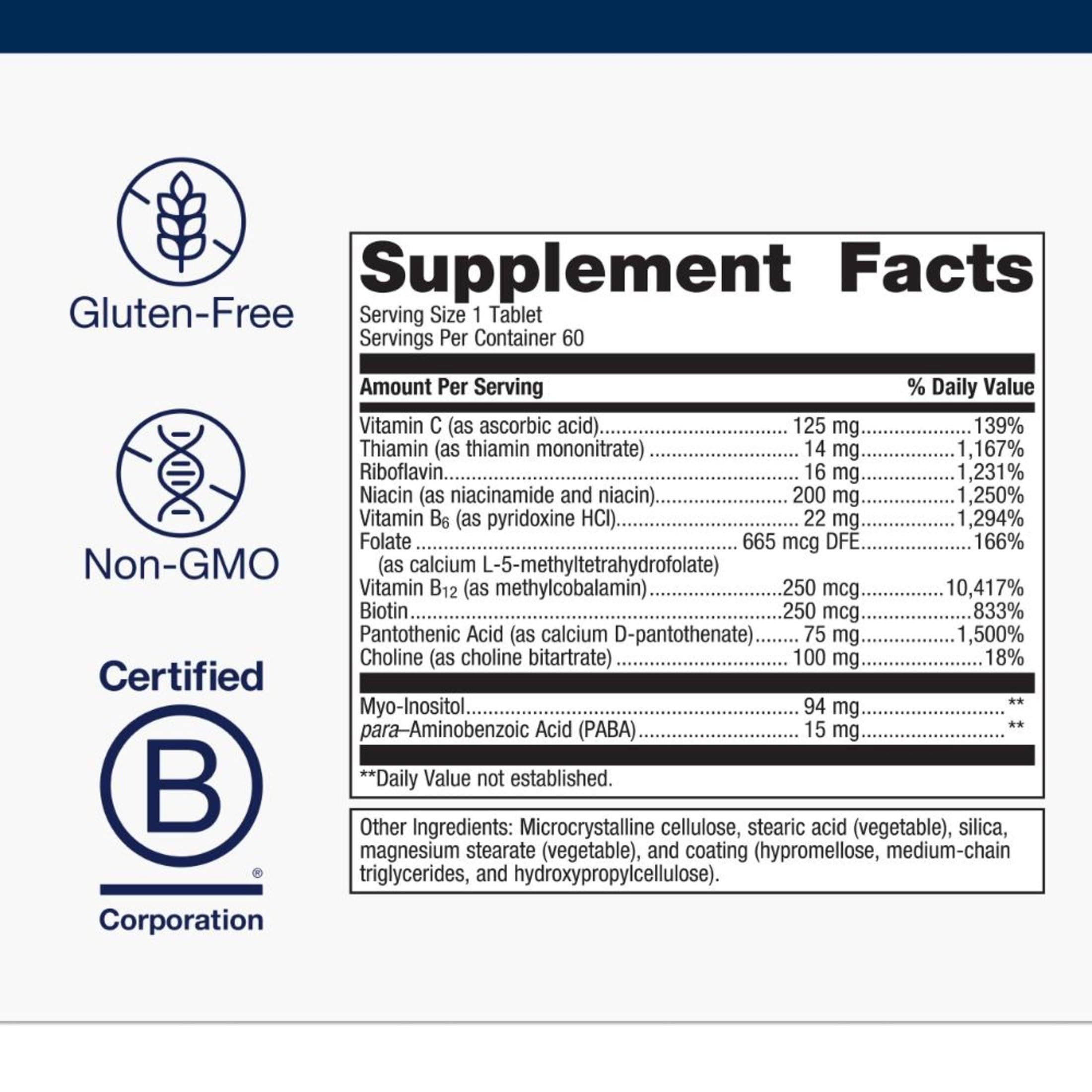 Metagenics Vitamin B Complex, Active B6 B12 Folate Energy, 60 Tablets — Amazon image 4