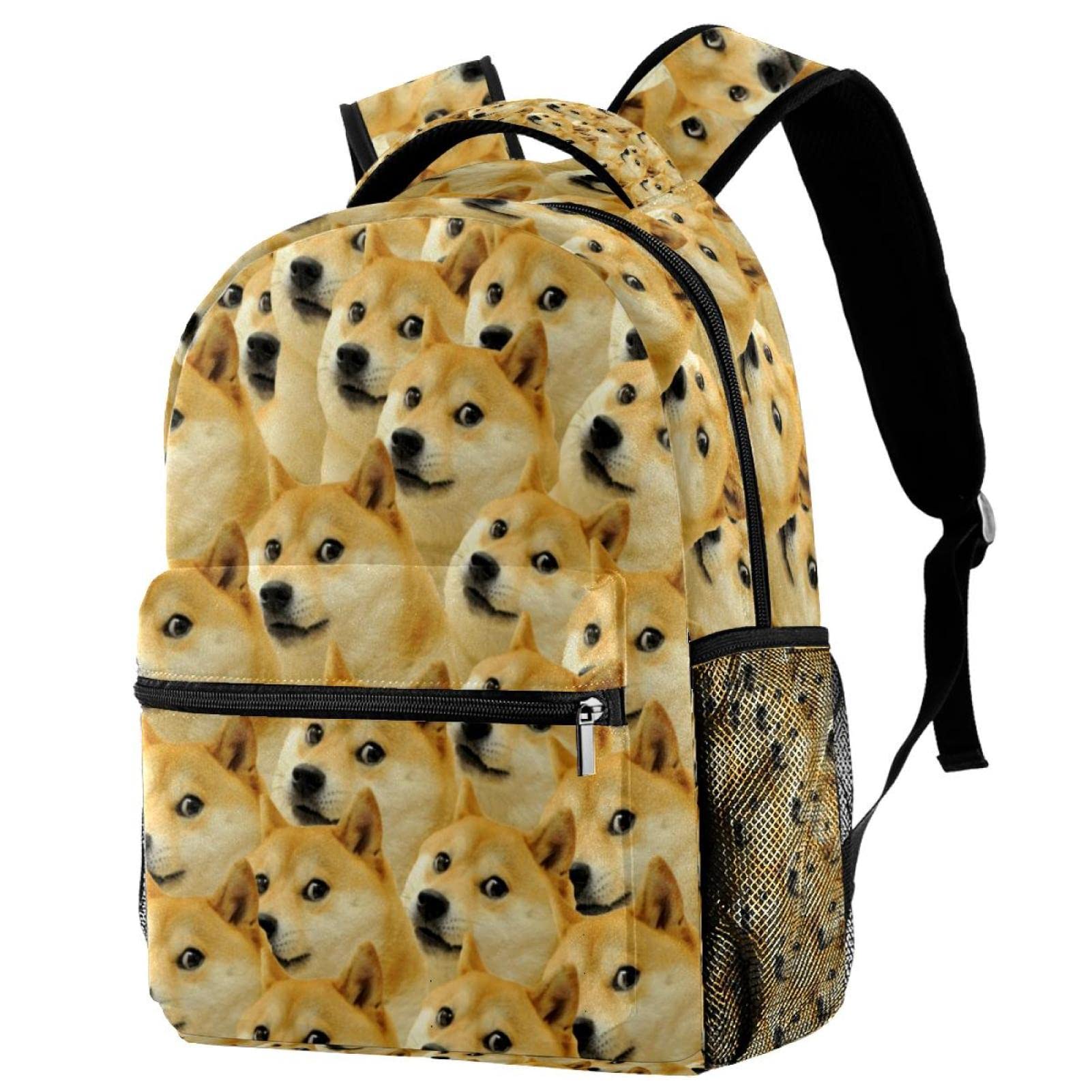 Gordesc Unisex Multicolor Funny Shiba Inu Doge Pattern Backpack For Men School Bookbag Hiking Travel Rucksack School Bag For Women