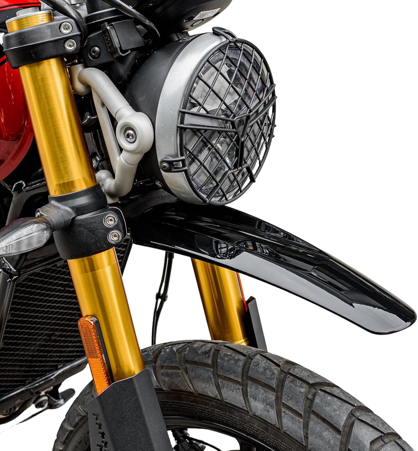 Motorcycle Front Wheel Mudguard Fender Cover for Triumph Scrambler 400X 2024 2025 ABS Fairing Mud Flap Splash Guard Protection (Black)