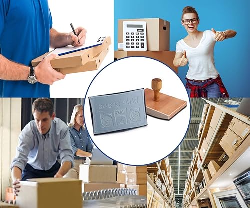 Miniatura 4 de UImprint - Sello grande de goma con mango de madera Rocker Mount 4" x 4"