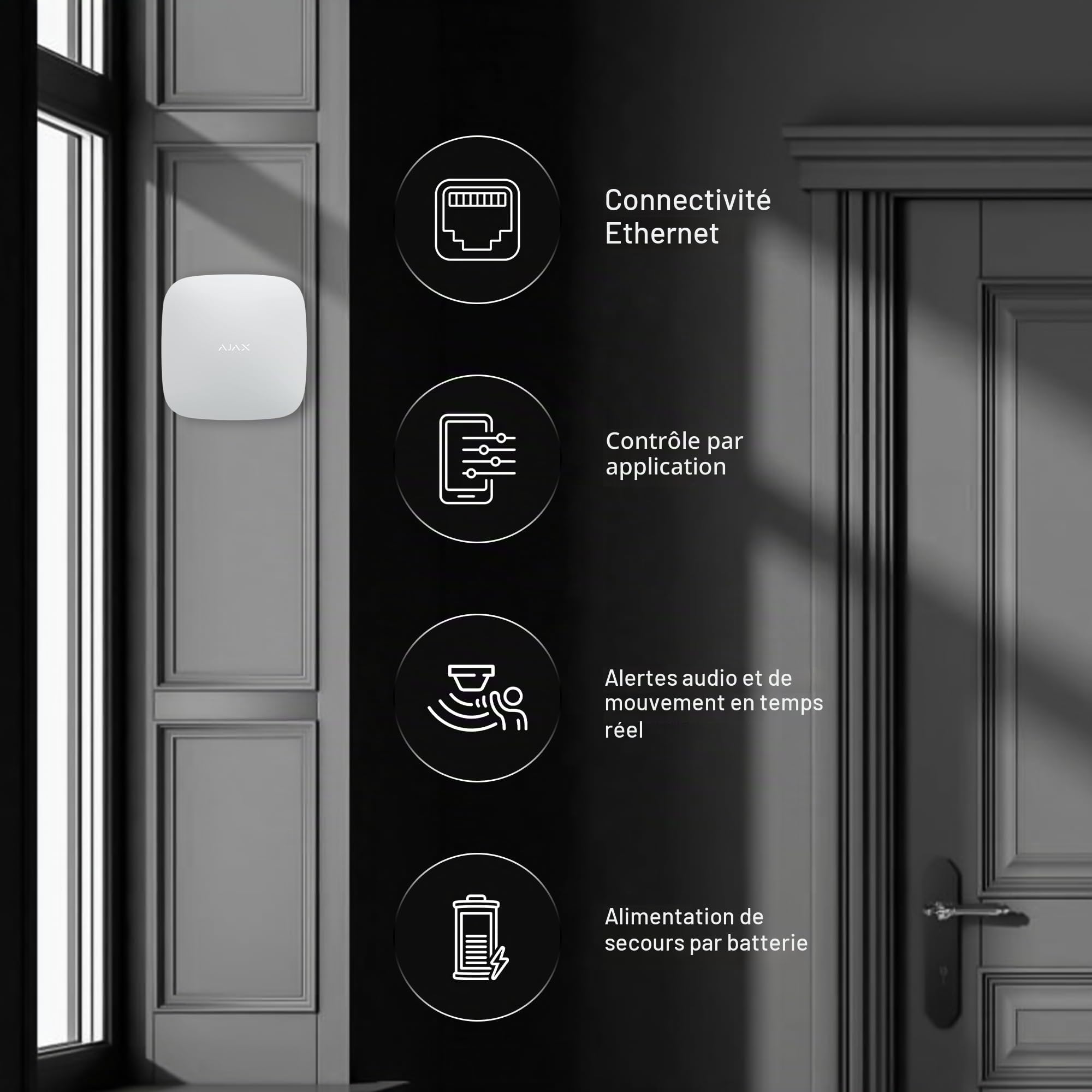 Maxxistore – Ajax Hub 2 Gère le système de sécurité avec vérification visuelle des alarmes blanc – 14910