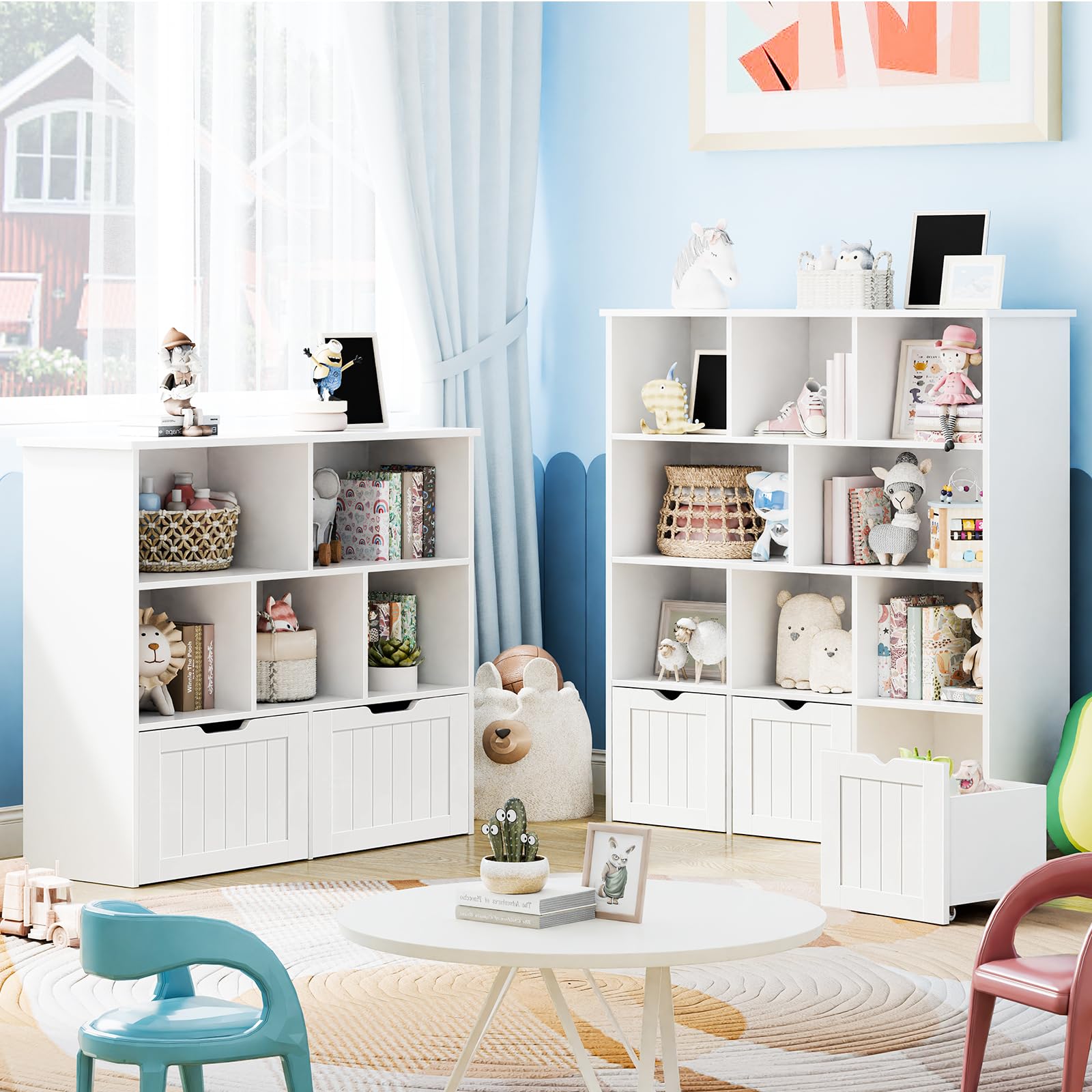Estanteria Bebe Estantería Infantil Gieanoo - Madera De Pino (40cm, Blanco) Estanteria Para Cuarto Infantil Estanteria Pared Infantil
