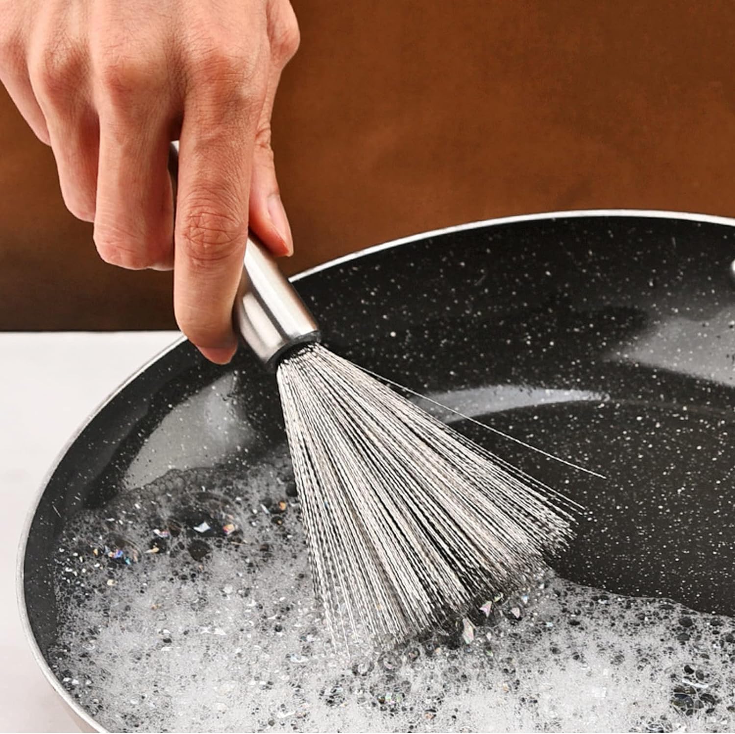 Twok Multipurpose Stainless Steel Pots Pans Cleaning Brush | Steel Scrubber for Kitchen Dishes Pots Pans Sink Cleaning (B0D31VN985) Amazon Price History, Amazon Price Tracker