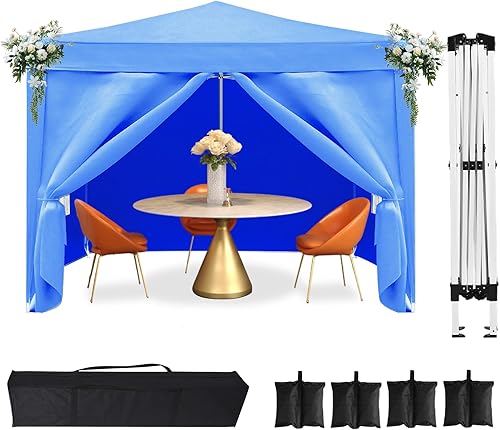 Toldo desplegable de 10 x 10 pies para exteriores, tienda de campaña para fiestas con 4 paredes laterales, tienda de campaña para bodas, toldo al