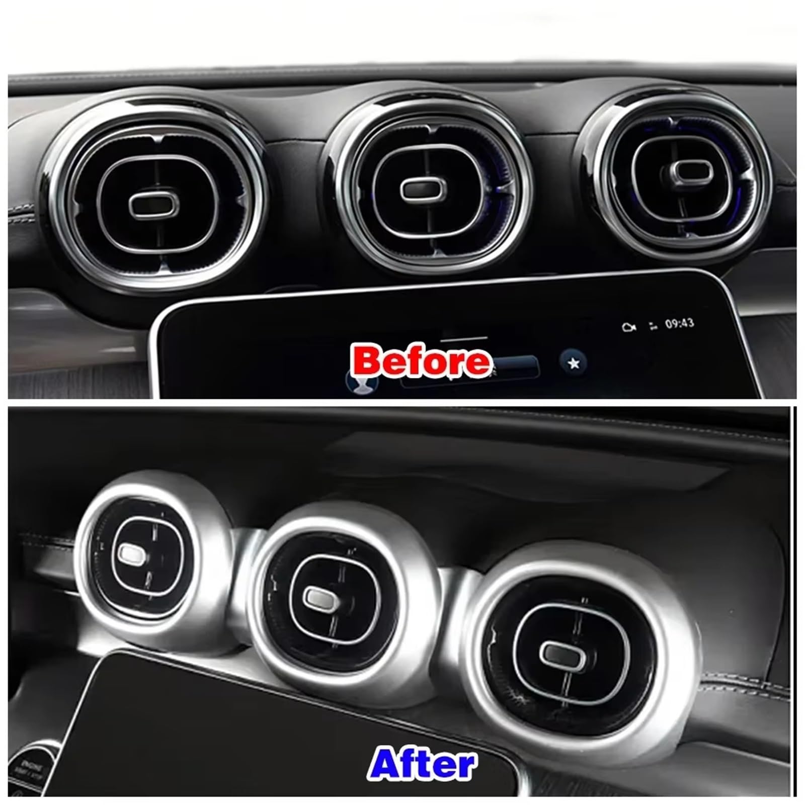 Compatible Con Benz Para Clase C W206 C200 2022 2023 2024 2025 2026 Tablero De Instrumentos Coche Salida Aire CA Anillo Ventilación Cubierta