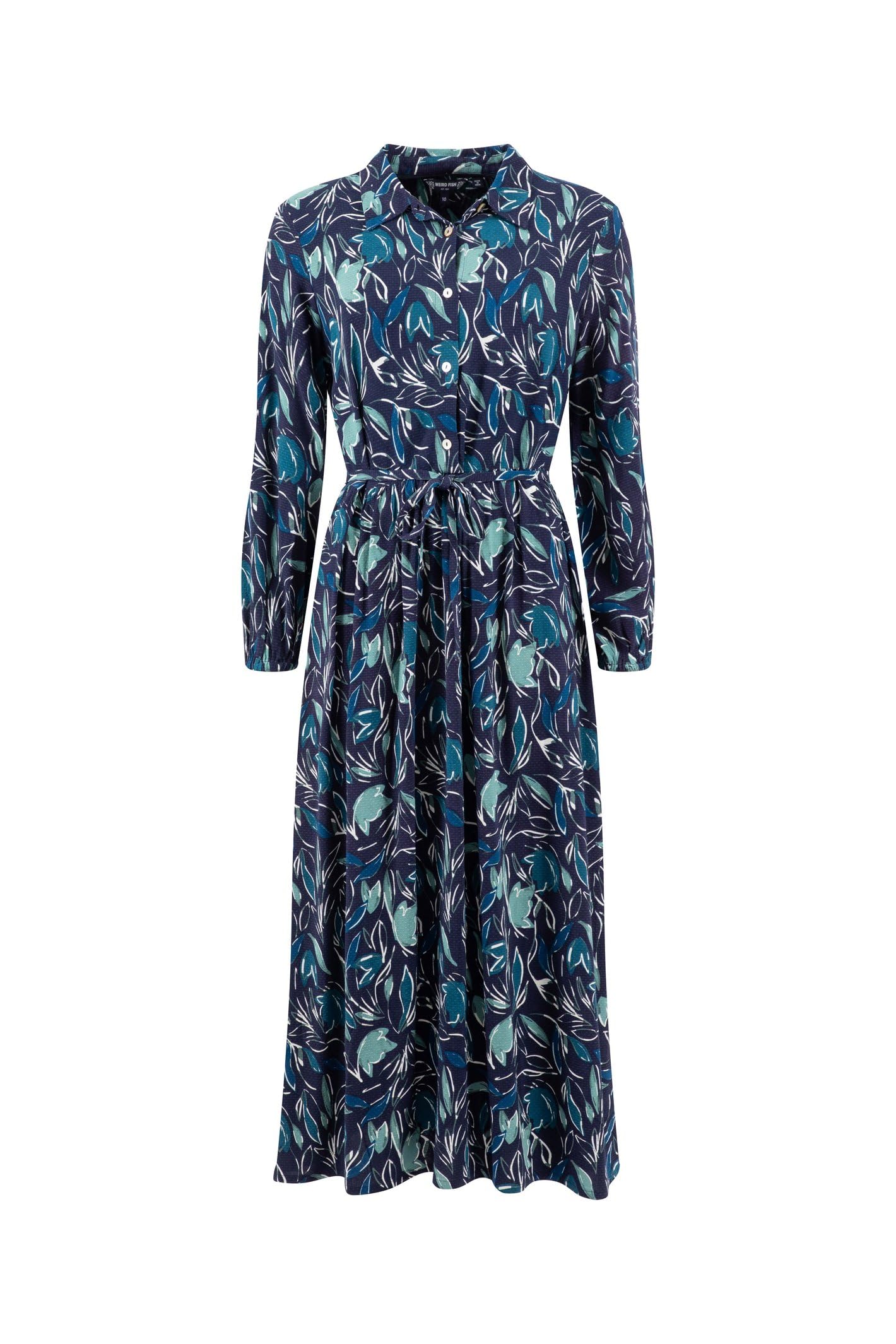Weird Fish - Women's Maxi Shirt Dress - Blue - Size 16