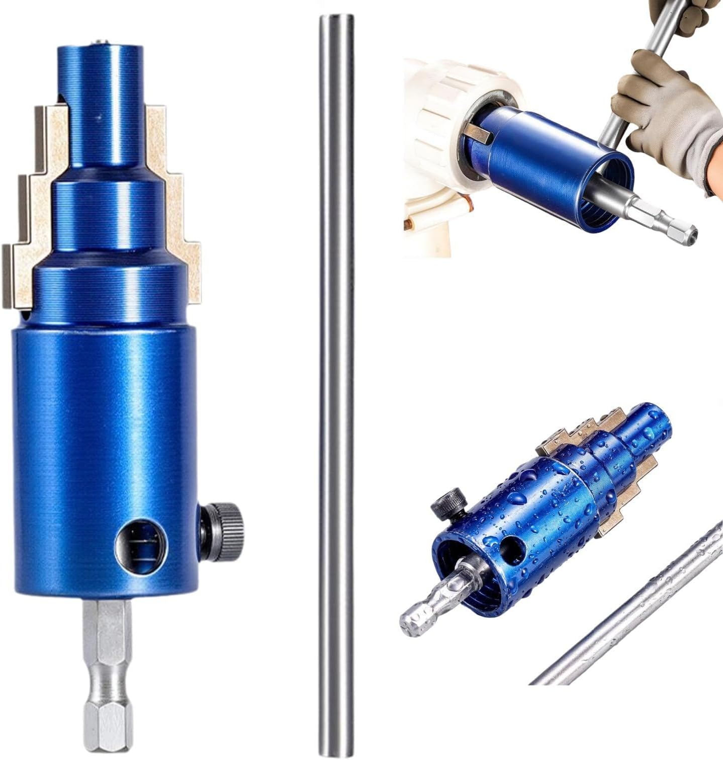 WSOOX Broken Pipe Extractor Tool for 1/2", 3/4" Pipe Bolt Extractor Set Broken Faucet Removal Bit for Damaged Faucet Bolts & Pipe Threads