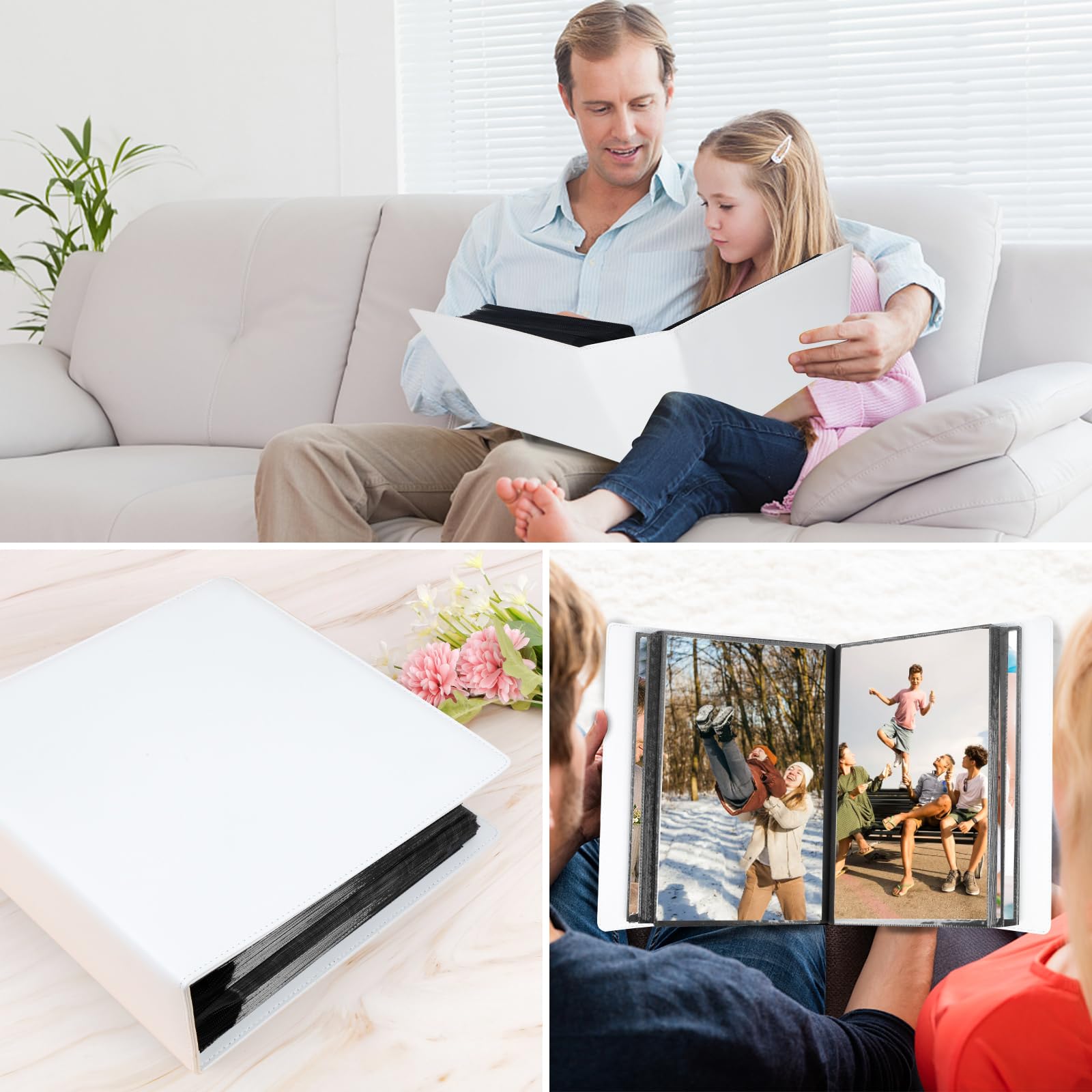 Album fotografico 20 x 25 cm, 152 tasche, per foto da 20 x 25 cm, grande capacità, copertina in pelle, album fotografico per matrimoni, per foto da 20 x 25 cm, album fotografico con pagine interne