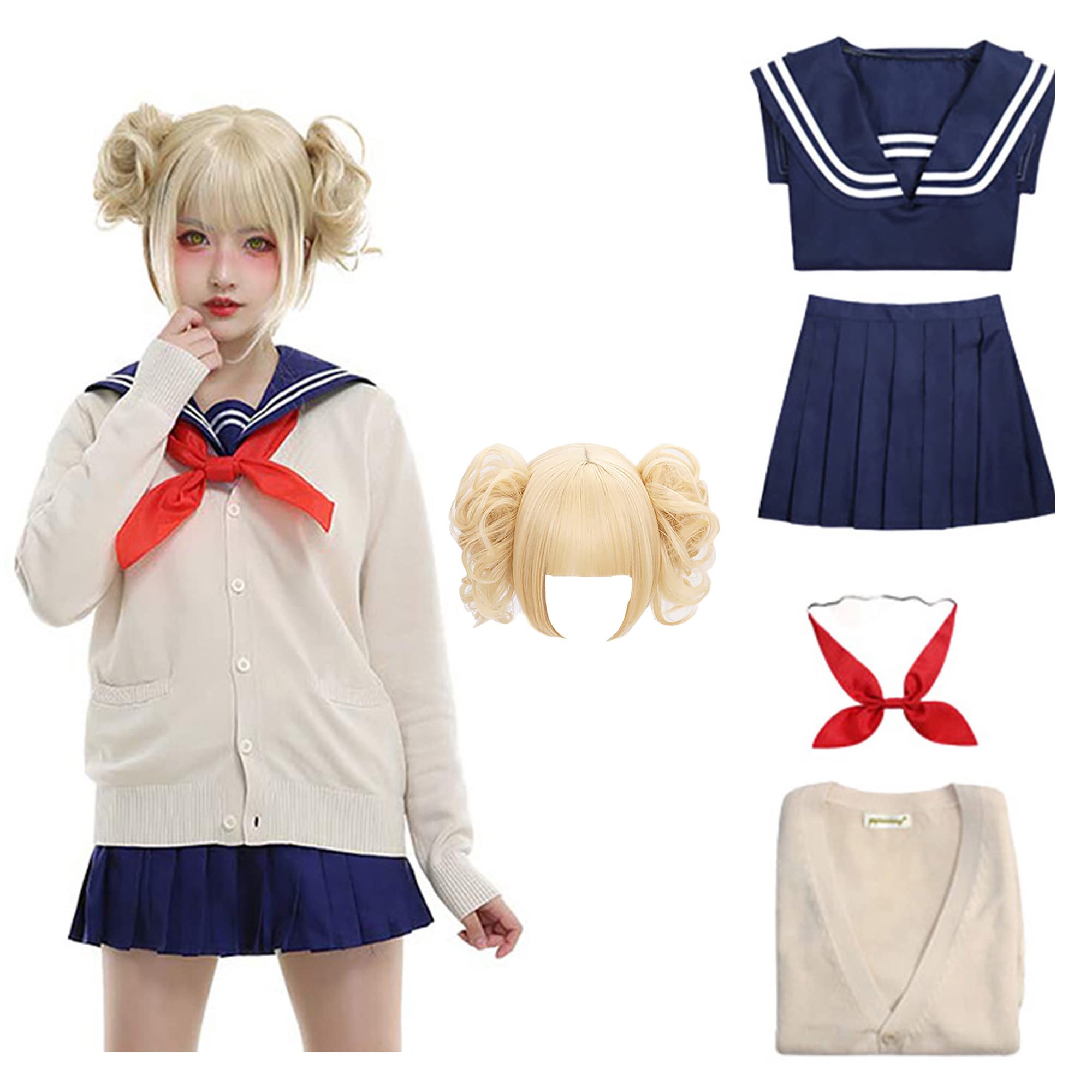 Cosplay de Halloween Anime Escuela Japonesa Chica Uniforme de Manga Corta mi héroe Himiko Toga Disfraz de Cosplay para niña