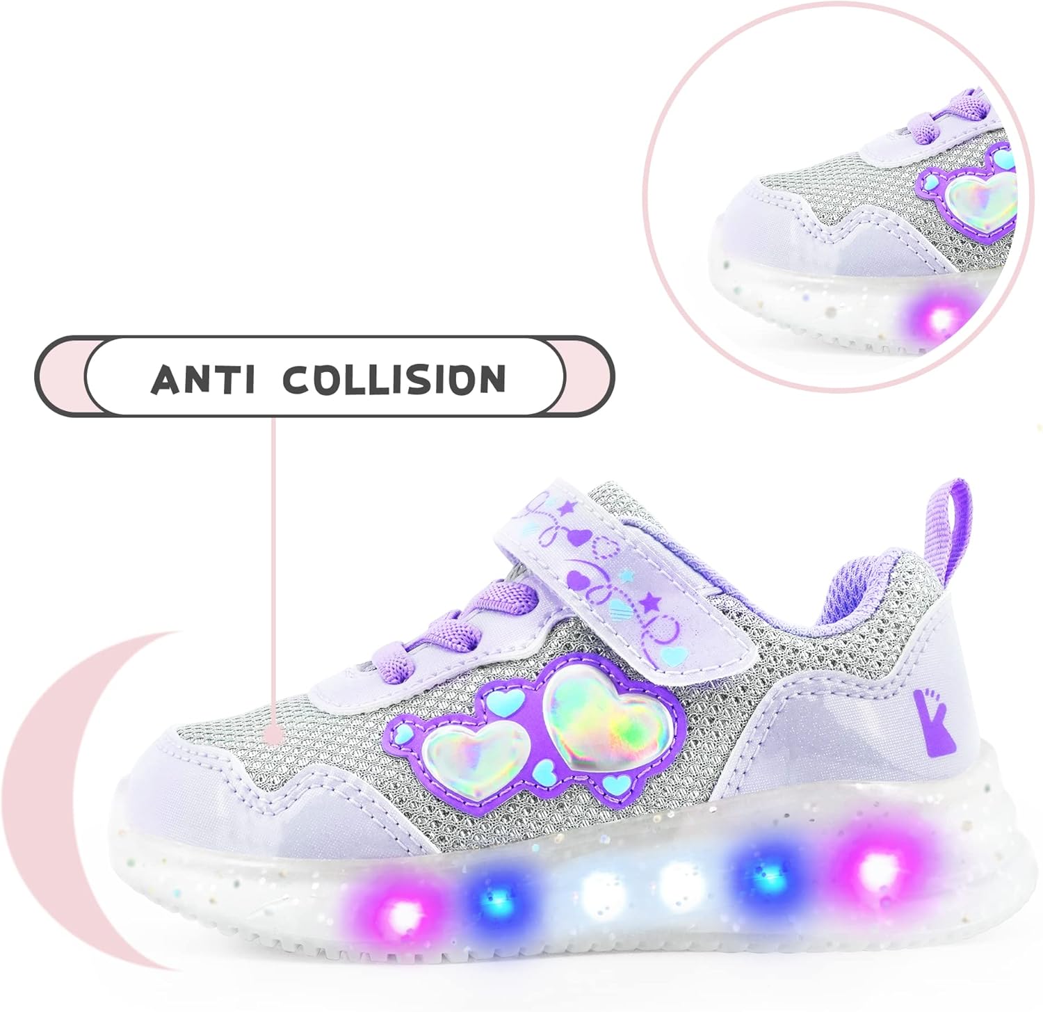YESKIS Toddler Boys Girls Light Up Shoes LED Flashing Lightweight Mesh Breathable Adorable Running Sneakers for Toddler and Little Kid - Image 5