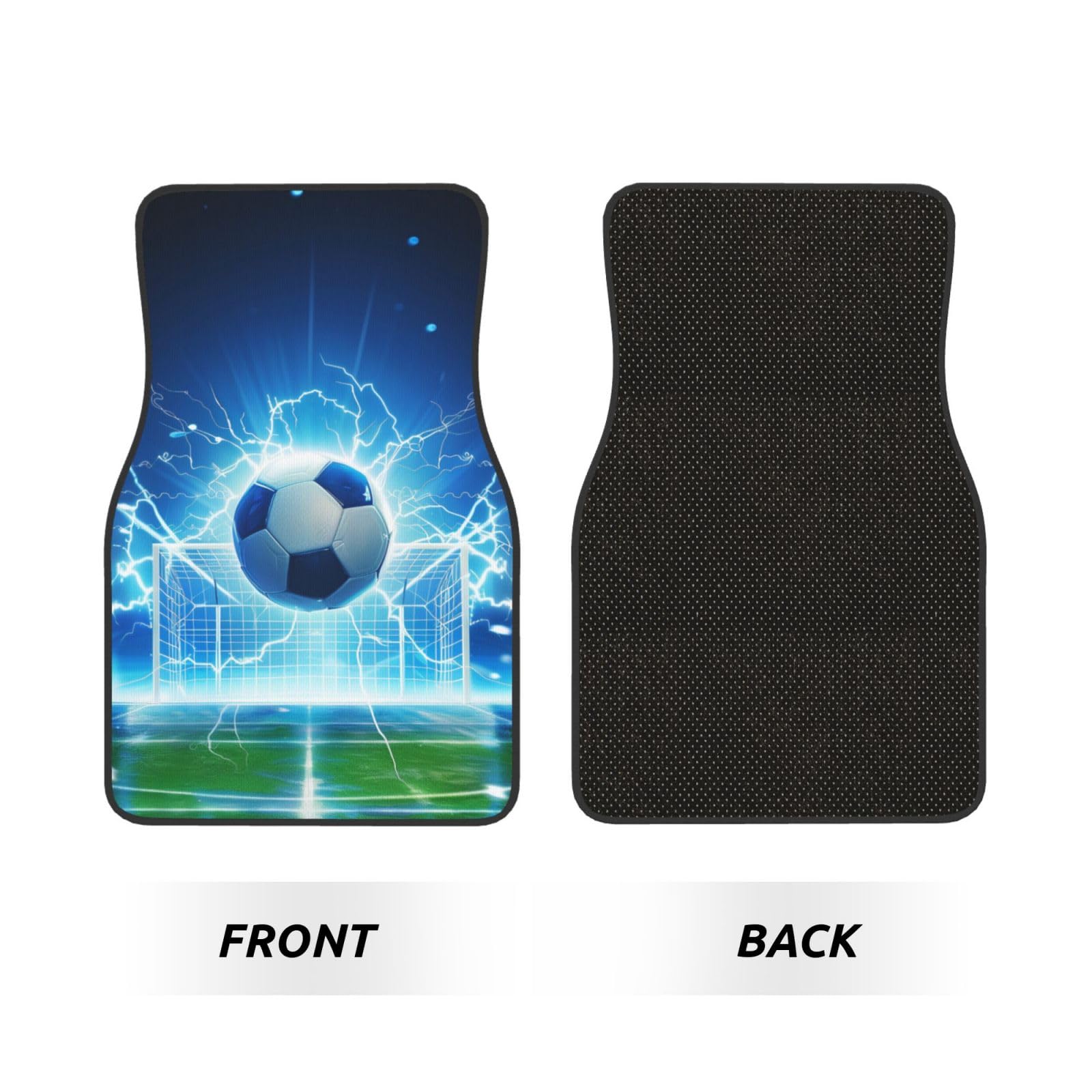 Mexpekil Fußball Lightning Auto Matten 4 Stück Universal Auto Fußmatten Anti Rutsch Auto Fußmatten Dekorative Auto Teppich Protektoren für SUV Van Truck