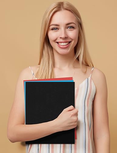 Miniatura 7 de SUNEE Carpetas con bolsillos (paquete de 125, negras), carpetas de 2 bolsillos para papel tamaño carta, carpeta de archivos de papel para escuela,