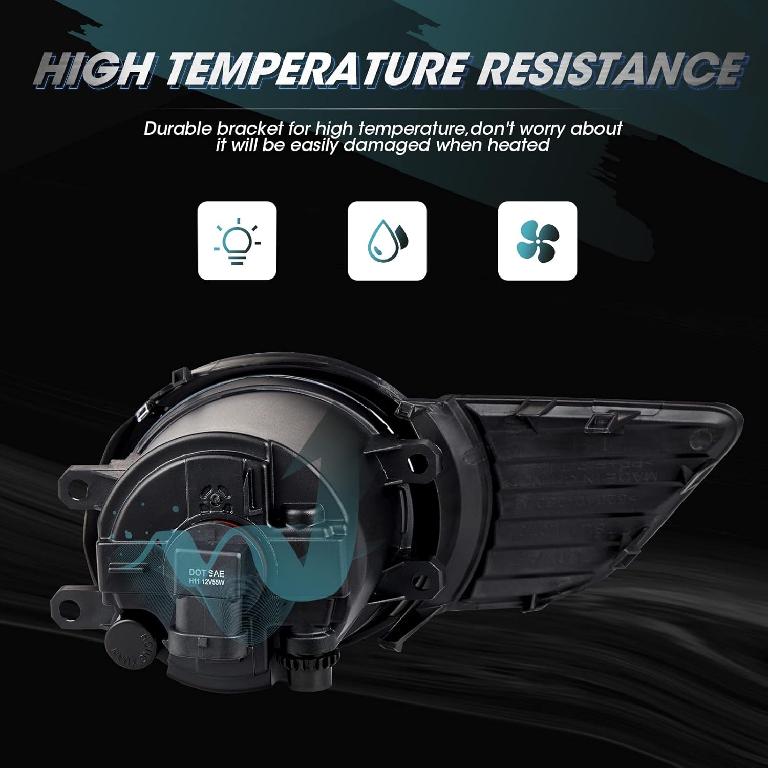 Driving Fog Lights Lamps Assembly for Toyota Sienna 2011 2012 2013 2014 2015 2016 2017 with H11 12V 55W Bulbs included Switch and Wiring Kit(Chrome Bezel)