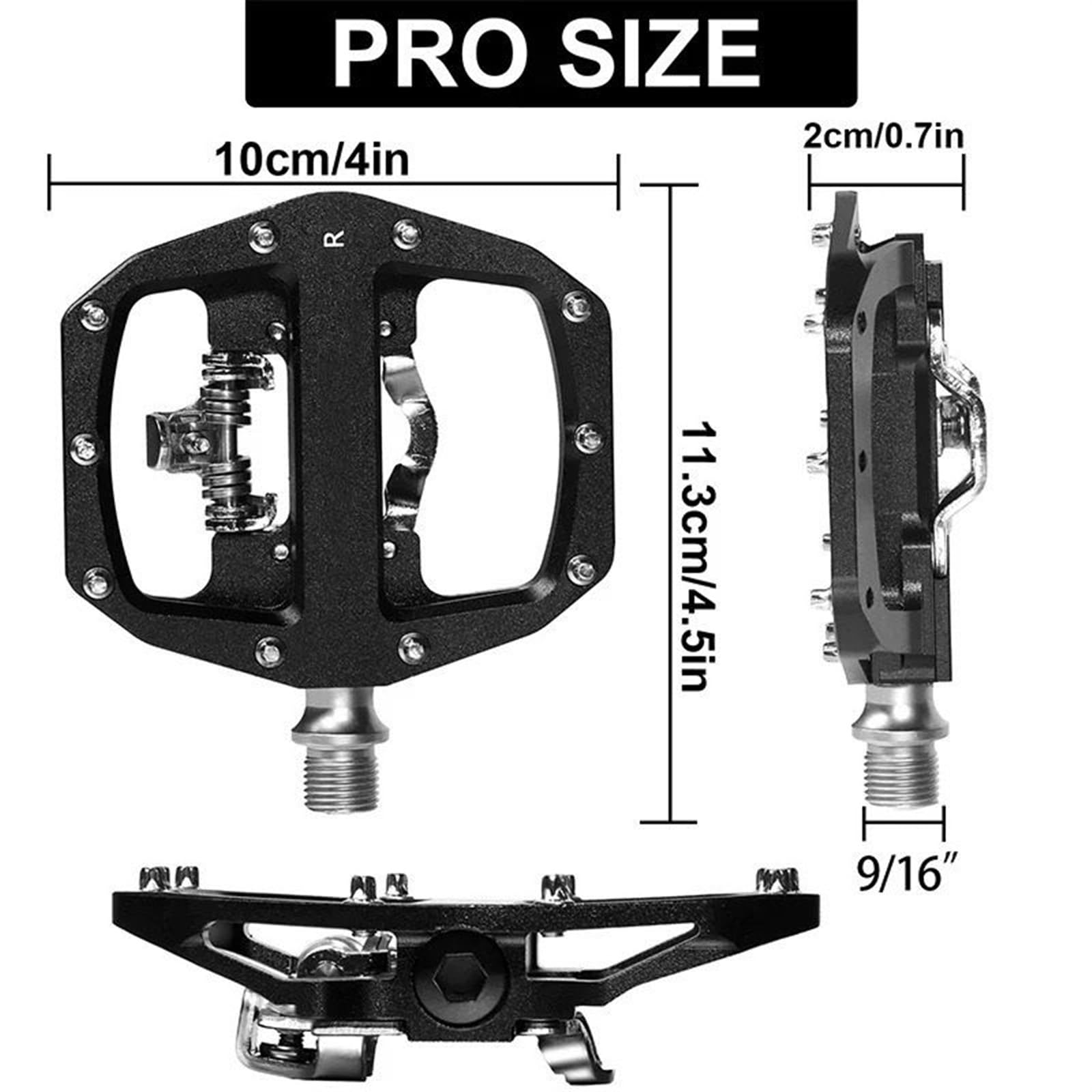 MKBHD Pedał samoblokujący do roweru górskiego z uszczelnionym łożyskiem, pedał blokujący MTB, pasuje do pedału SPD Ultralight Dual Function Clipless, część rowerowa(Black Pedal)