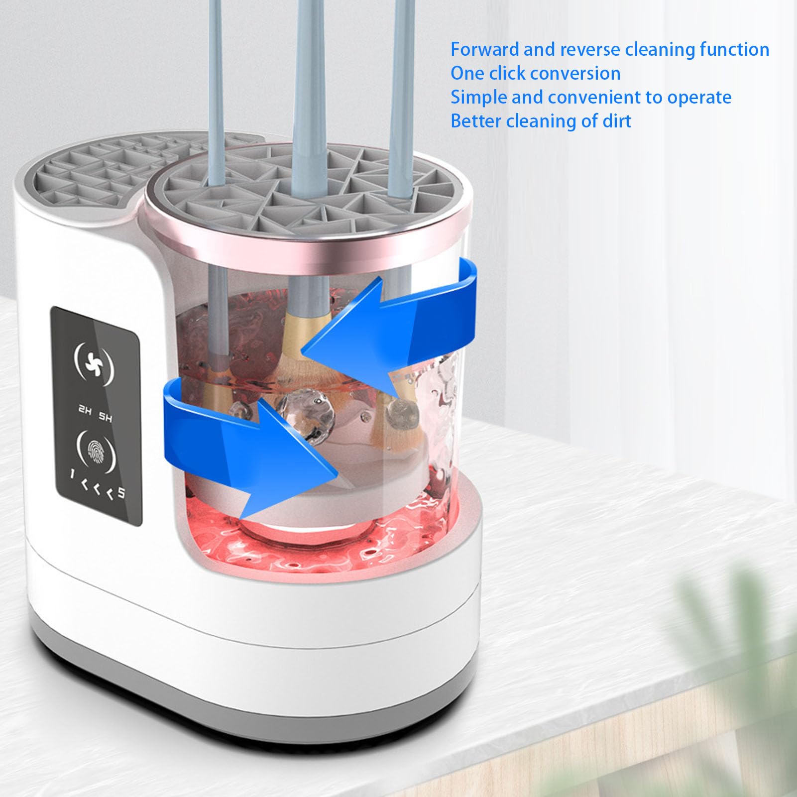 Generic Nettoyeur de Pinceaux de Maquillage électrique, Machine de Nettoyage de Pinceaux Automatique 850 Tr/min, Sèche- de Maquillage avec Minuterie de Séchage 2H 5H, alimenté par USB de Type C pour