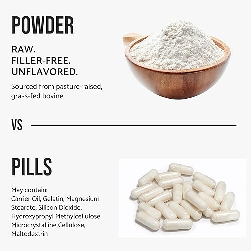 Miniatura 6 de Péptidos de colágeno bovino en polvo hidrolizados tipo I y III proteína, fuente criada en pastos alimentados con pasto, suplemento de colágeno sin