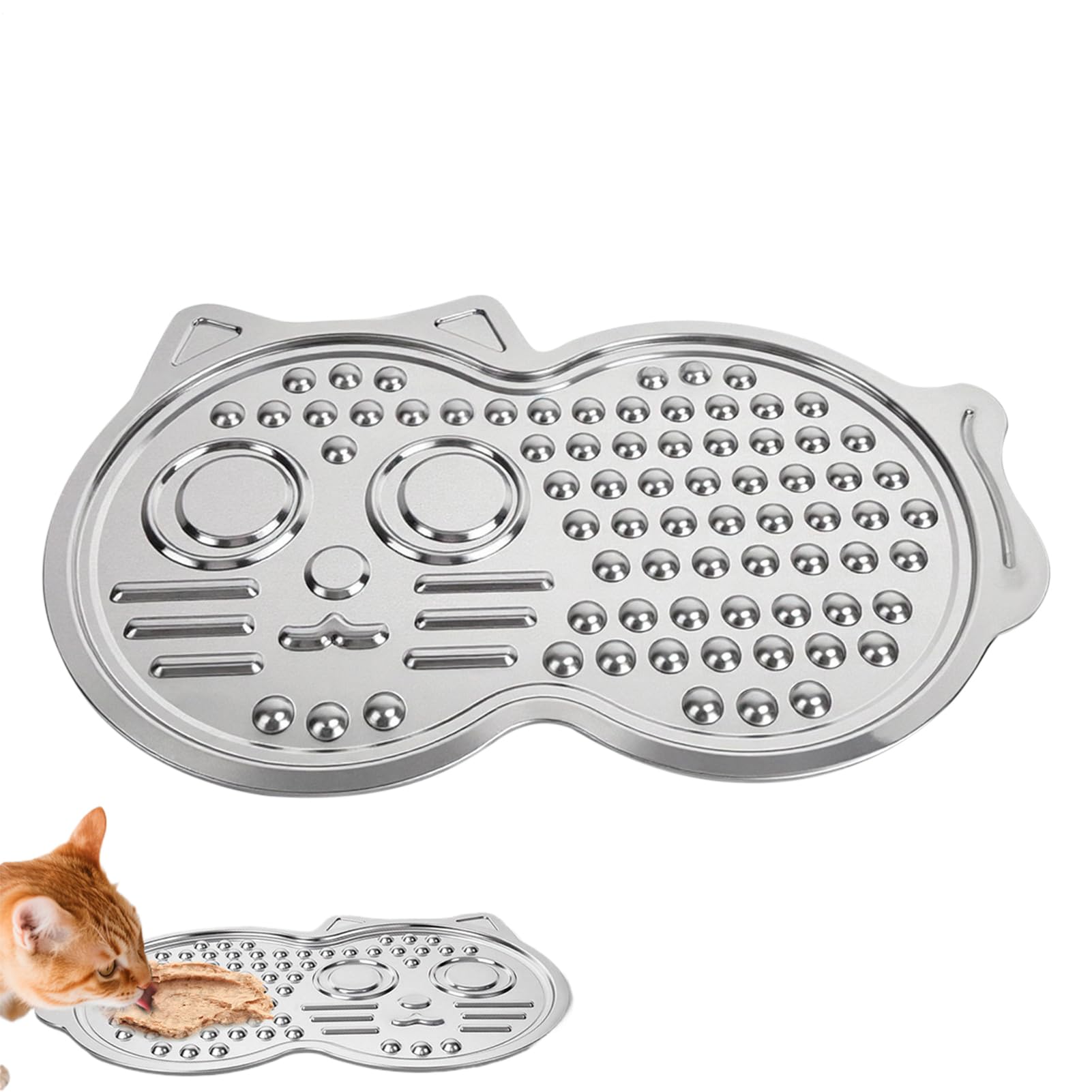 Tapis à lécher chat antidérapant en inox hygiénique pour cage