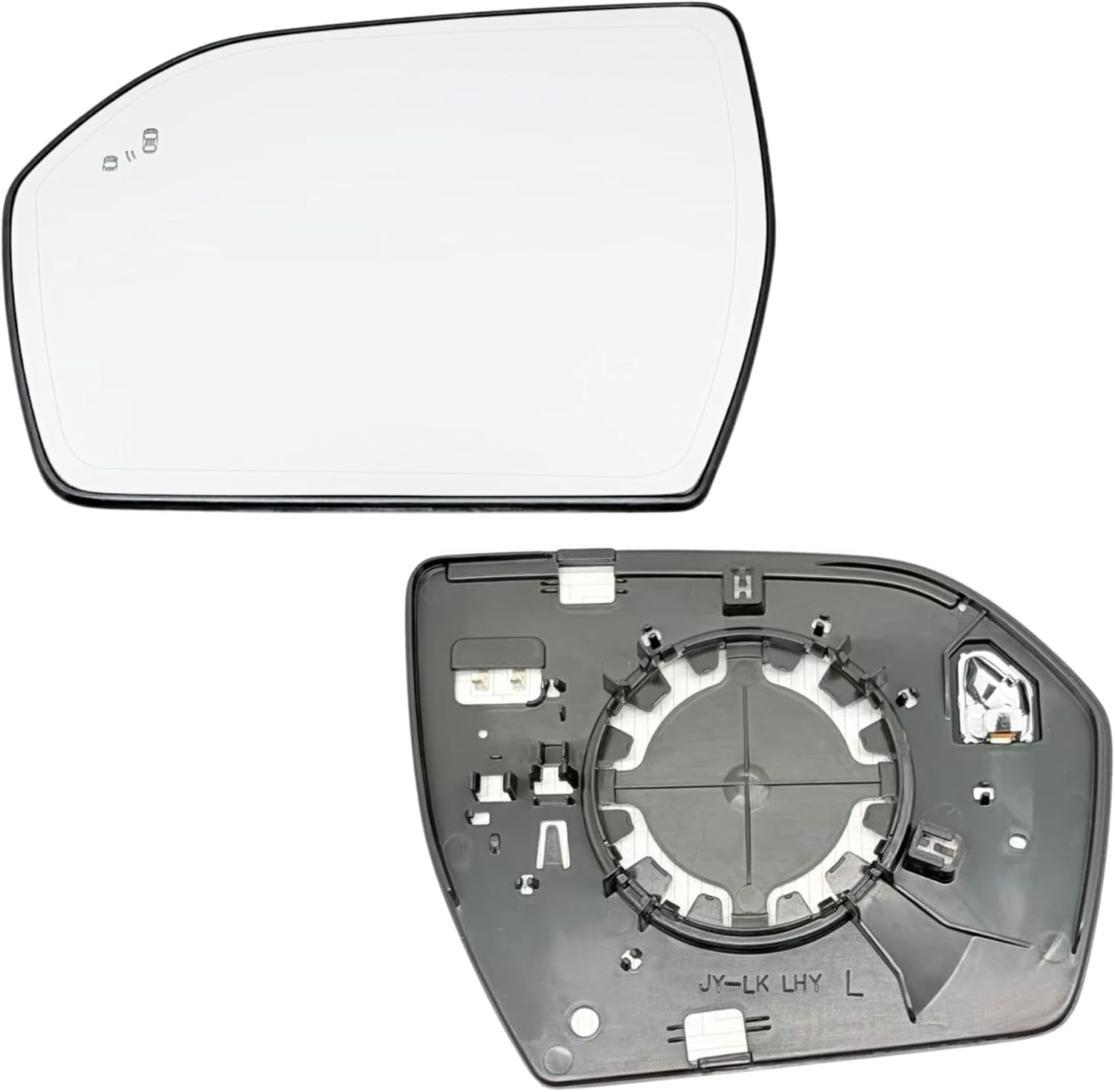 Driver Side Mirror Glass Replacement for 2020-2024 Ford Expedition & Lincoln Navigator, Right Side View Mirror Glass with Power Heated & Blind Spot Detection (Driver Blind Spot No-Anti-glare)