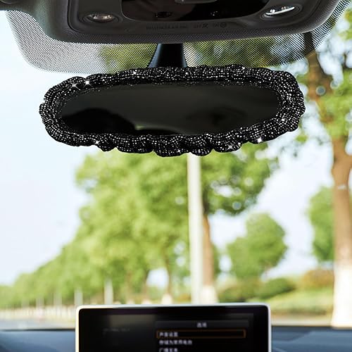 Miniatura 8 de Bling - Espejo retrovisor de automóvil, protector de espejo retrovisor de automóvil de felpa elástica, banda elástica para espejo retrovisor de