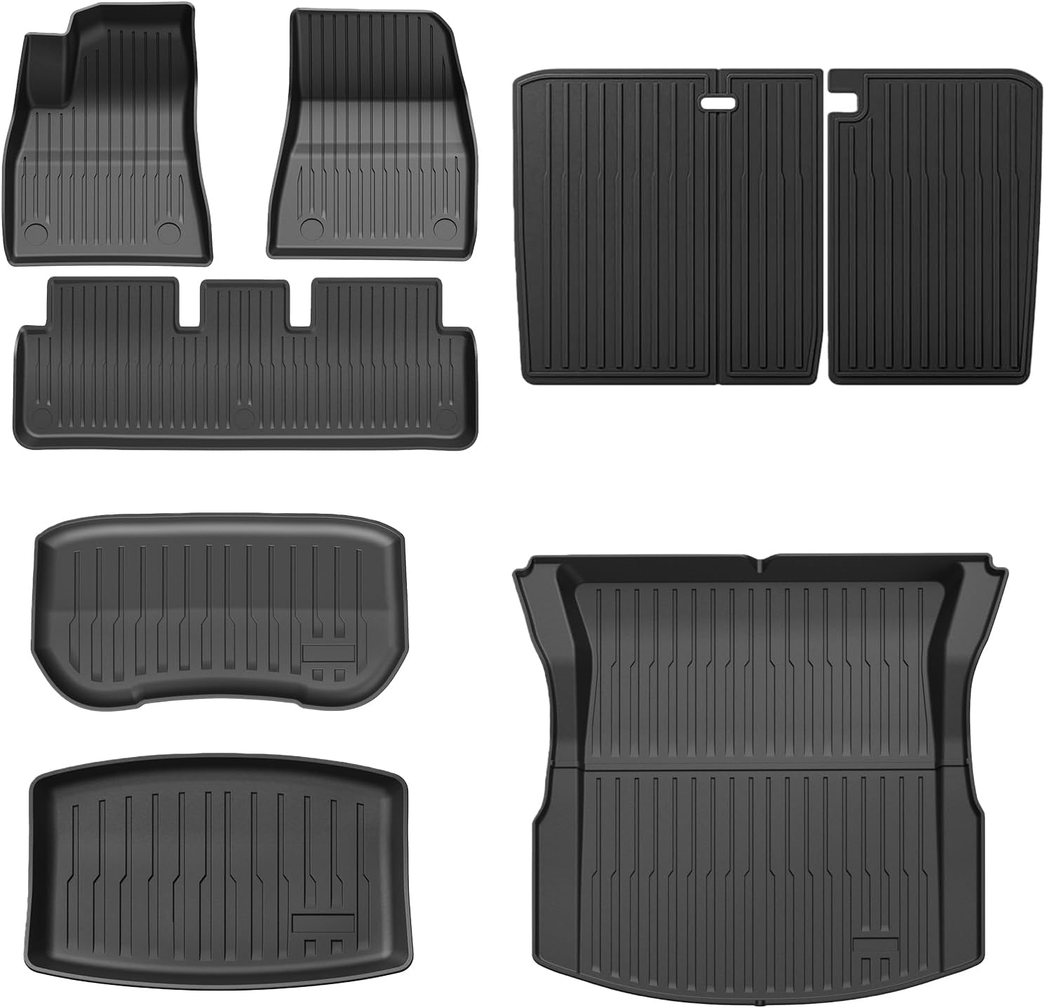 Floor Mats for Tesla Model 3 Highland 2024 2025 2026, All Weather TPE Full Set Car Mats with Trunk & Frunk Mats, Anti-Slip Waterproof Heavy Duty Interior Protection