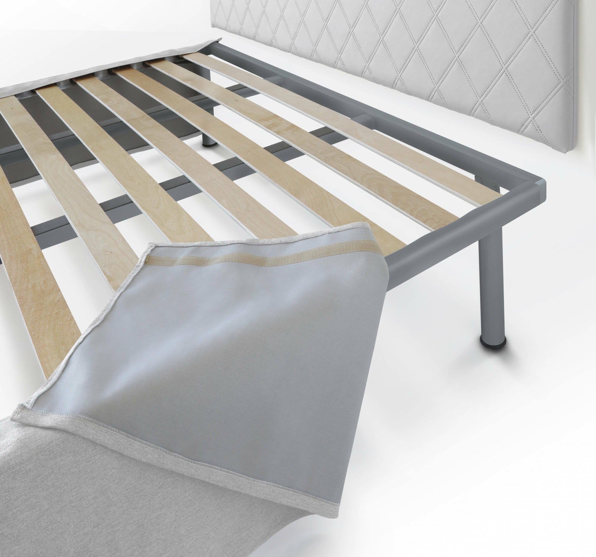 Talamo Italia Letto Piazza e Mezza Clea Bianco Sfoderabile Dimensione Materasso 120x190 cm, Imbottito