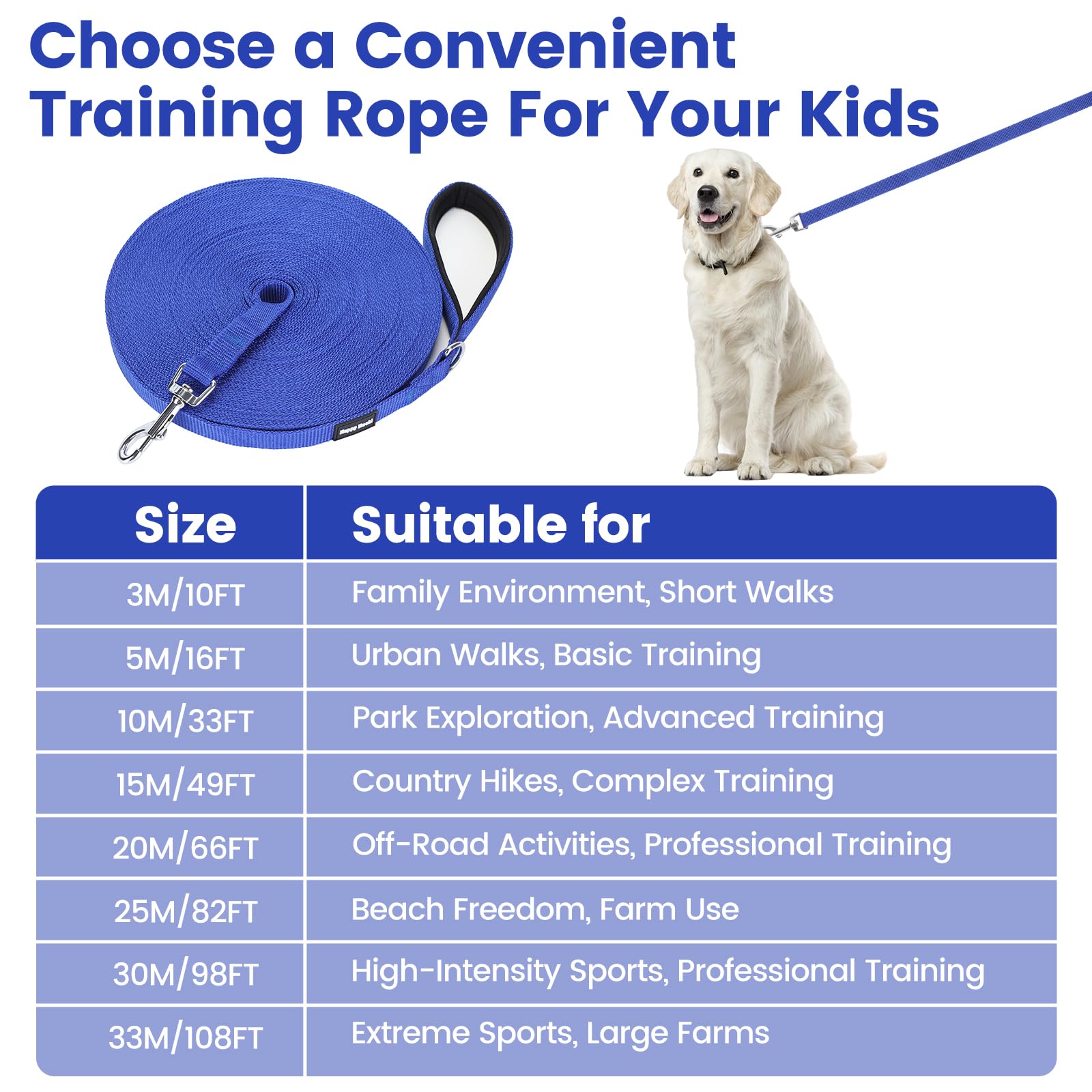 Guinzaglio Lungo Happy Hachi Per Cani - 3 Metri Nylon Anti-Groviglio - Foto 3