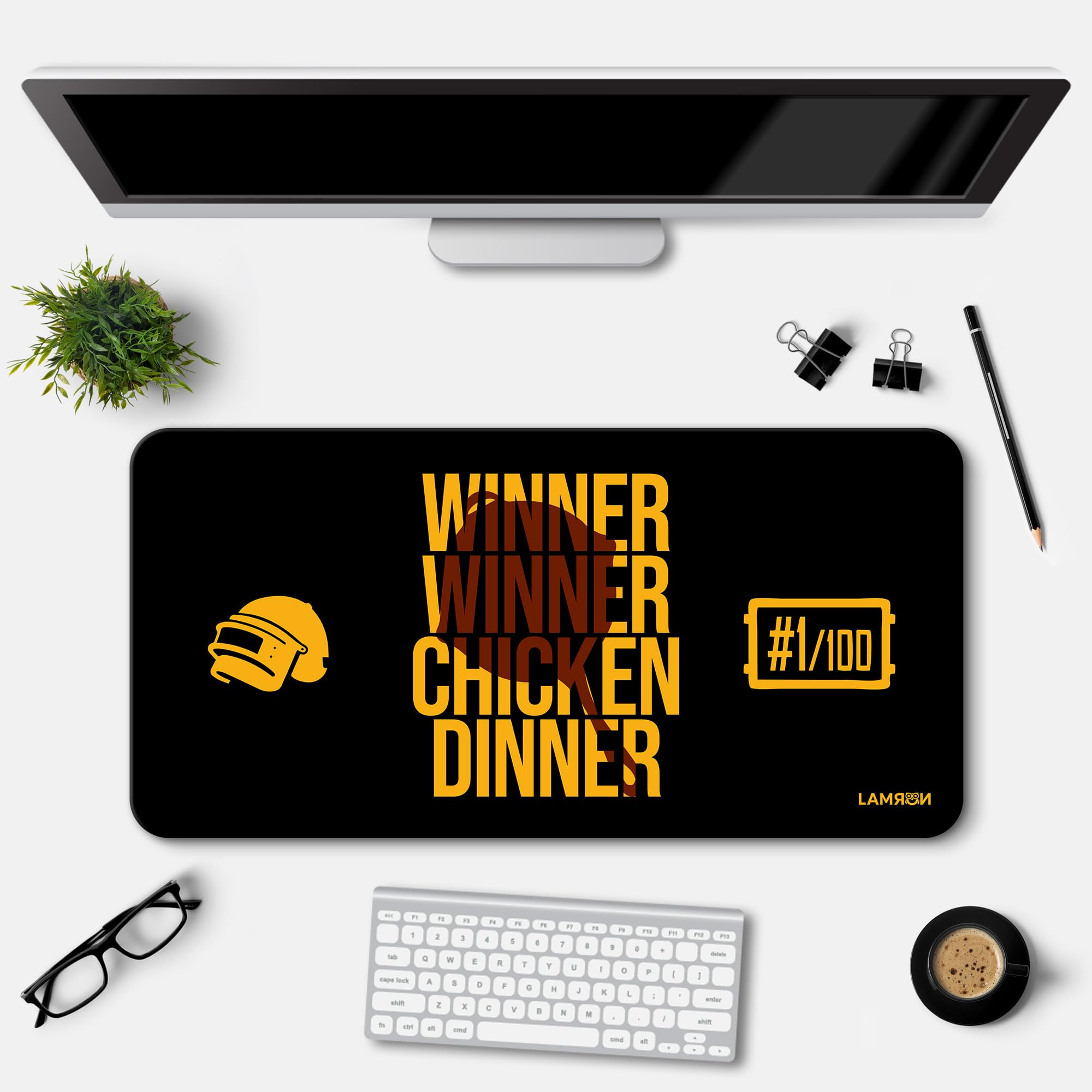 Lamron BGMI WWCD #1 Gaming Printed Desk Mat | Deskpad | Mouse Pad | Laptop Mat for Work from Home | Gaming Anime Art Mouse Pad | Computer Table Mat | Deskpad for Office Table (11 x 23 Inch) (B0D2P1W32W) Amazon Price History, Amazon Price Tracker