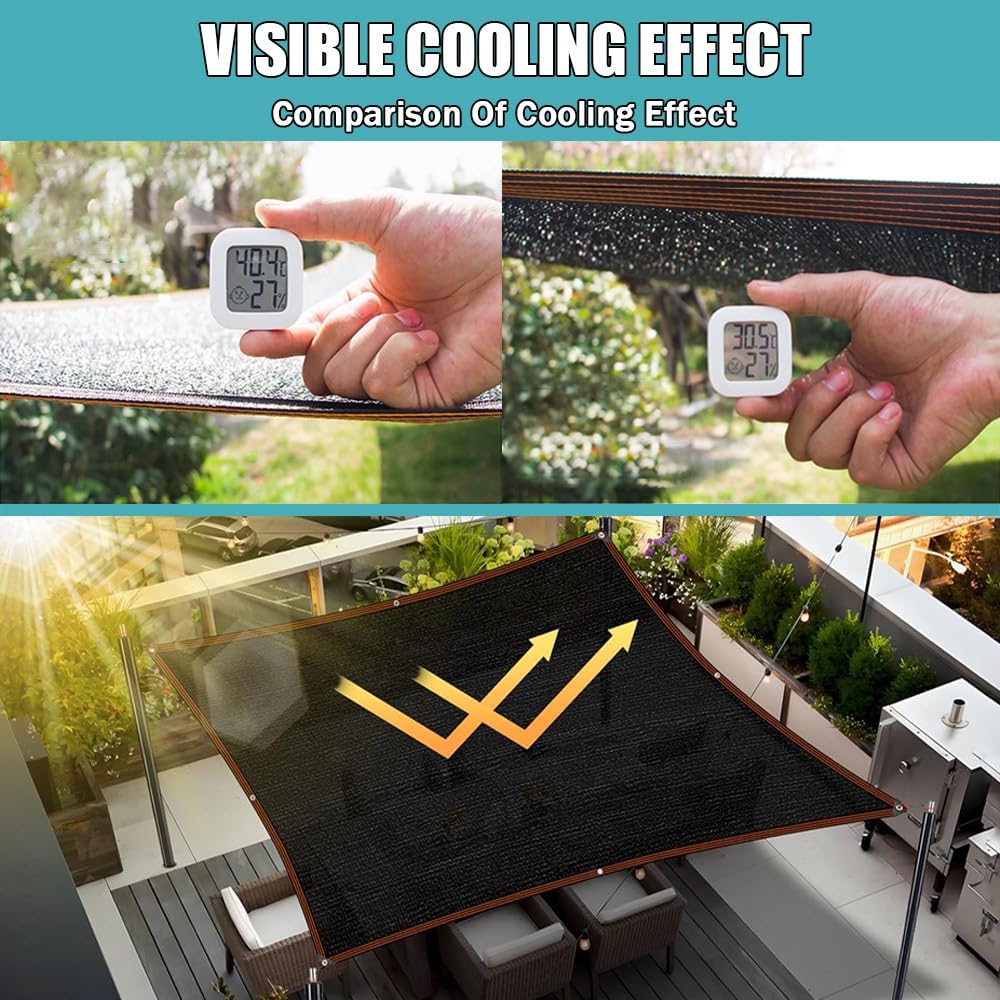 97% e - Tela para invernaderos y piscinas al aire libre, 2 x 7 m, malla solar con ojales para péras y patios