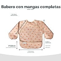 Vista 4 de Tiny Twinkle - Babero a prueba de suciedad para bebés y niños pequeños, bonito, de manga larga, impermeable, lavable a máquina, cierre a prueba