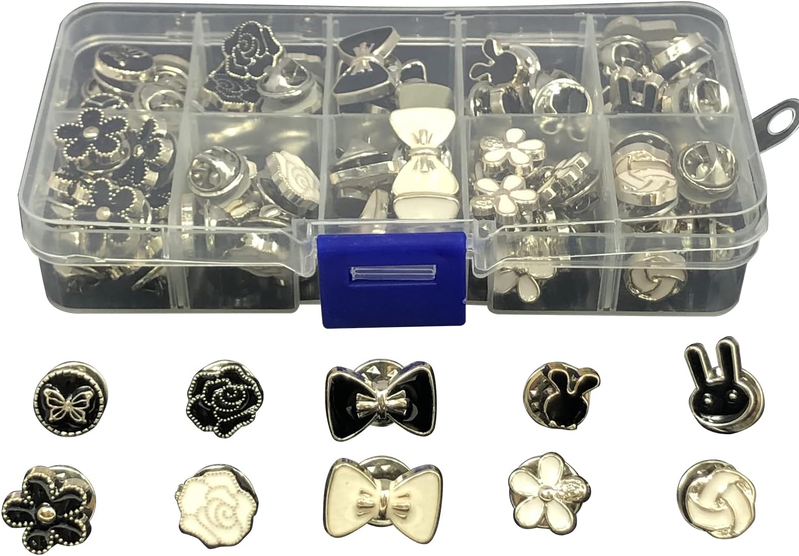 HWX Media74 Women's Clothing Brooch Pin Buttons Shirt Brooch Pins Different Colour Different Shapes