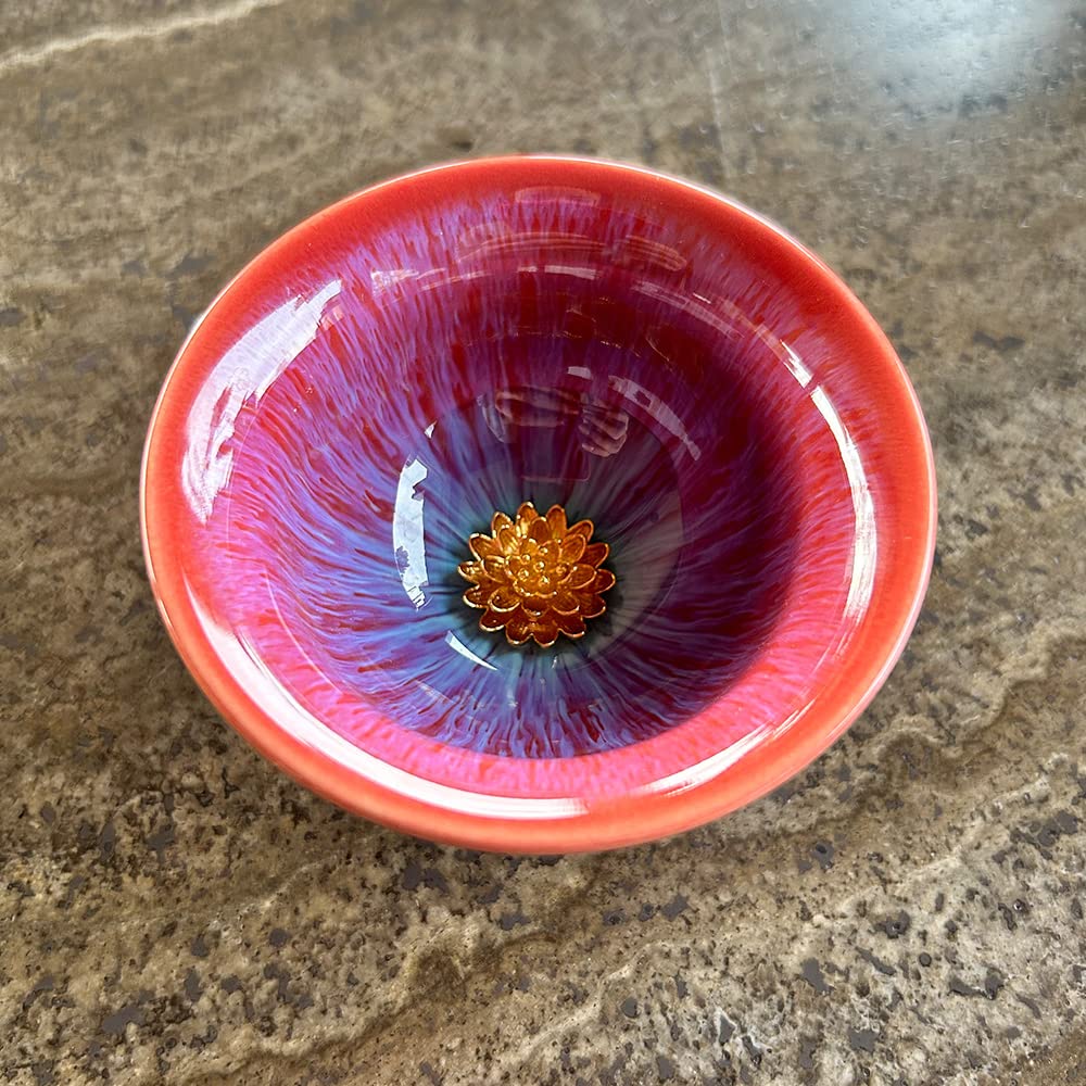 TEA SOUL | Tazza da tè Jianzhan Tenmoku con Loto in Argento 50ml