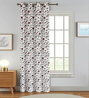 Trance Home Linen 100% Cotton 9 Feet Curtains for Long Doors | Printed Design Parda for Living, Bed Room Long Doors (Jaal Mauve - Set of 1, 9ft Long Door Curtains)