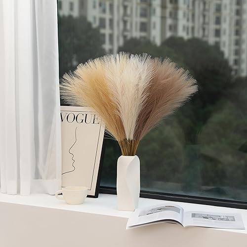 Miniatura 4 de 30 piezas de decoración de hierba de las pampas, decoración bohemia del hogar de 24 pulgadas, pompas artificiales florales, hierba pequeña pomposa