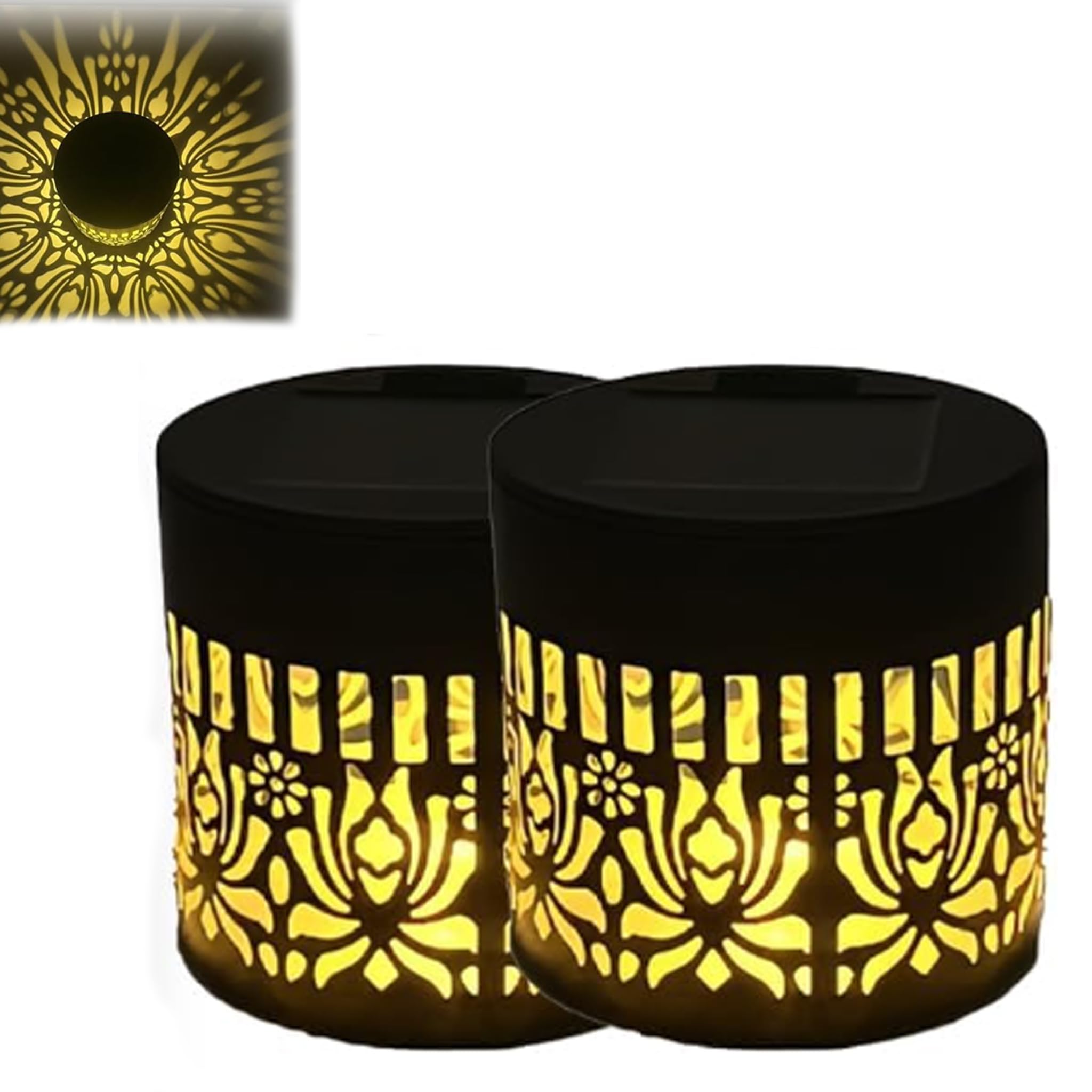 Decorative Solar Mandala Lights, 2026 New IP65 Waterproof Solar Fence Lights, Metal Solar Powered Outdoor Deck Step Wall Lights for Garden Post, Patio, Backyard, Yard Decor