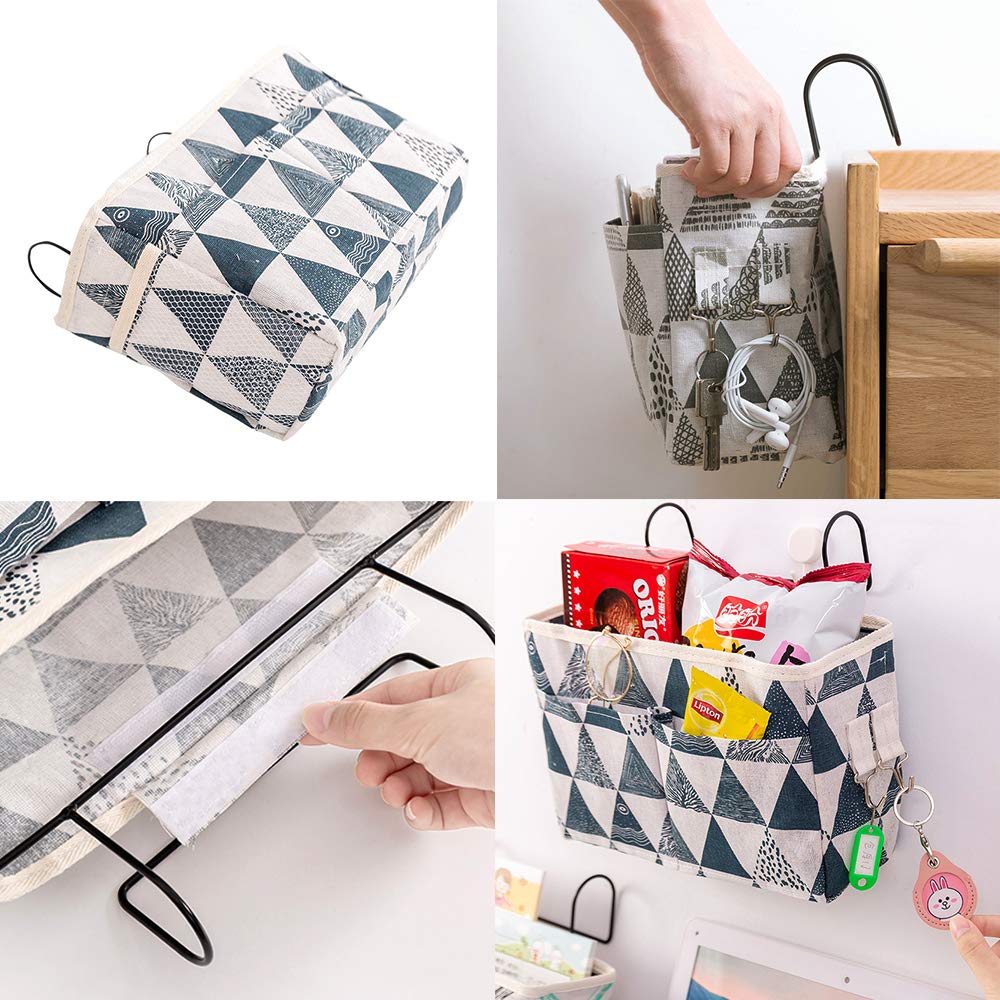 Tasche Organizer Da Appendere Al Letto - Porta Oggetti Da Comodino Con Ganci, Verde - Foto 5