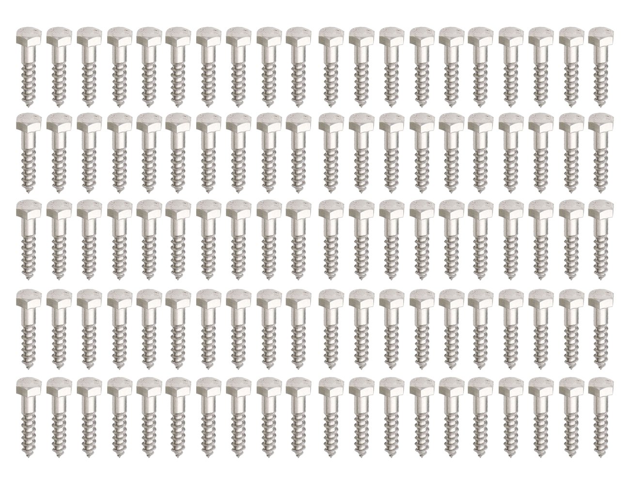 M12 x 100mm - Hex Head Coach Screws - 100 Pack