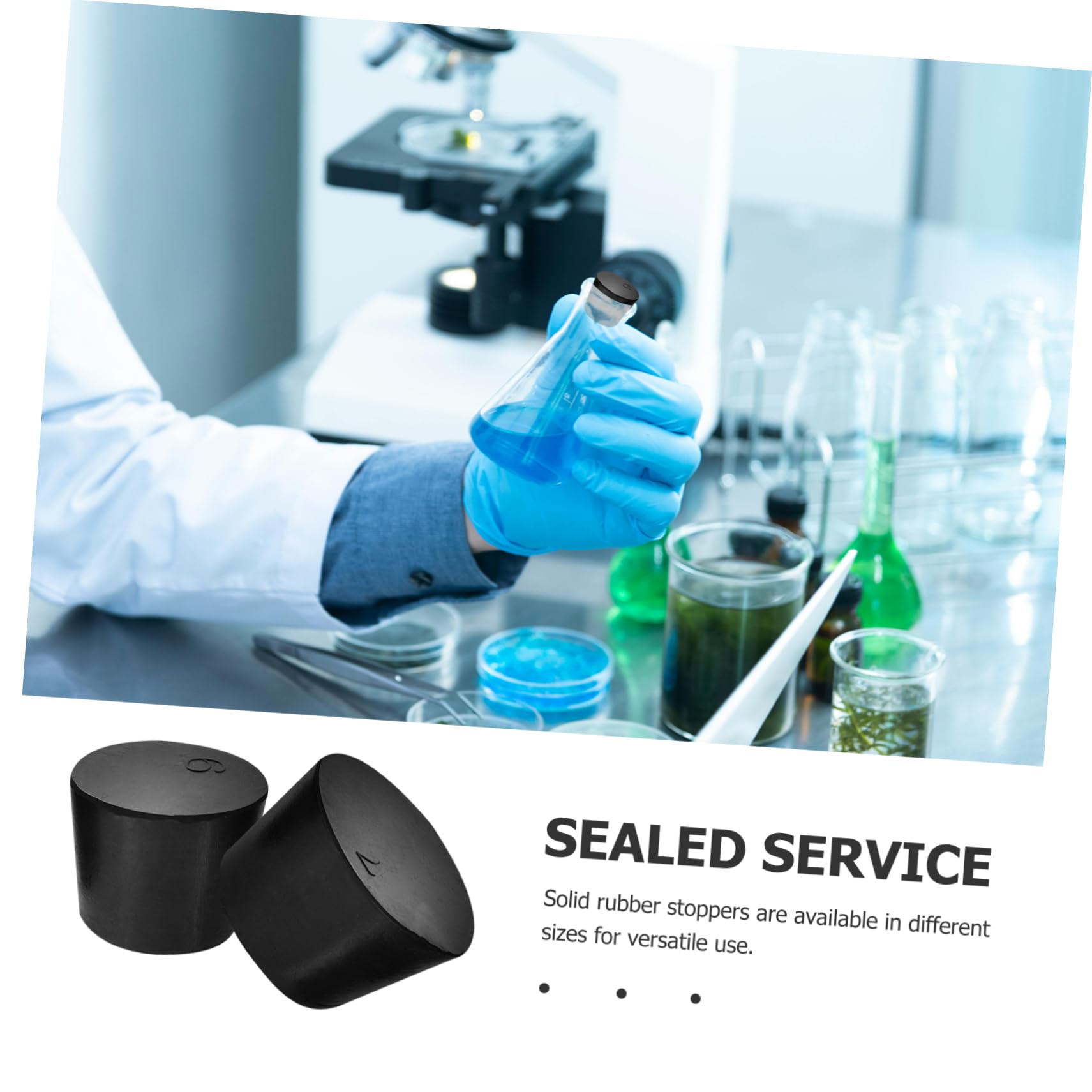 PRETYZOOM 5 Series Tapón De Goma De Enchufe De Laboratorio Tapones De Tapón Piezas De Repuesto De Laboratorios Tapón Cónico Tapón De Goma De Laboratorio Enchufar Caucho Negro 27 Piezas X 5