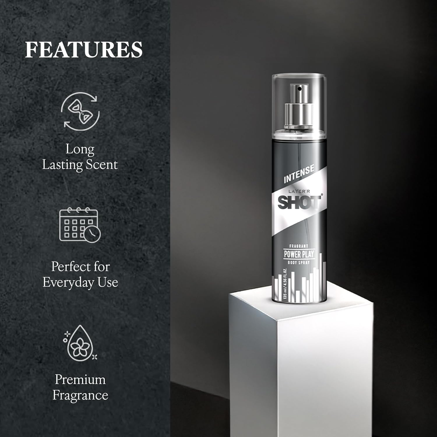 Layer'r Shot Deodrant, Power Play, 135ml