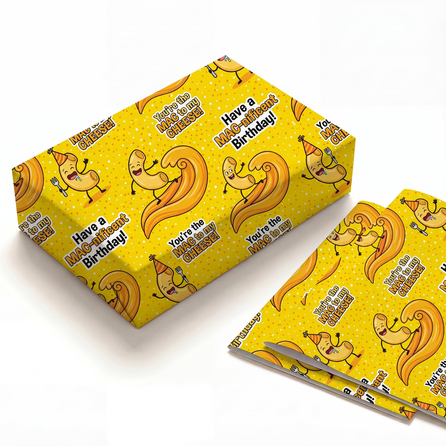SHSEEN Macaroni Cheese Wrapping Paper, 19.6 x 27.5 in, 2 Sheets — image 1