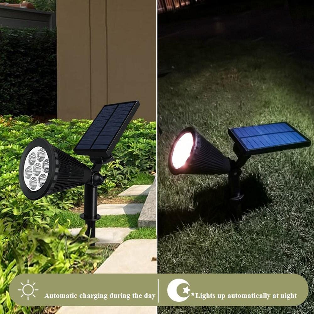 LED Solar Lampada Spotlight Spotlight impermeabile Controllo della luce Inserimento Piano Giardino Lampada da giardino Regolabile all'aperto Giardino Lampada da giardino-4 LED._Luce colorata