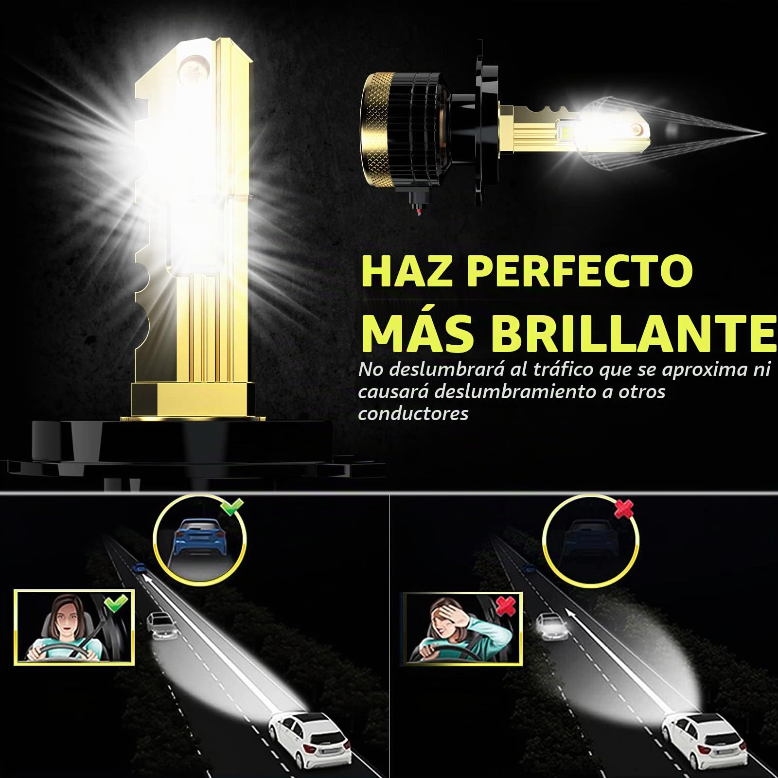D-Lumina H4 Bombilla LED para Faros Delanteros Canbus sin Errores